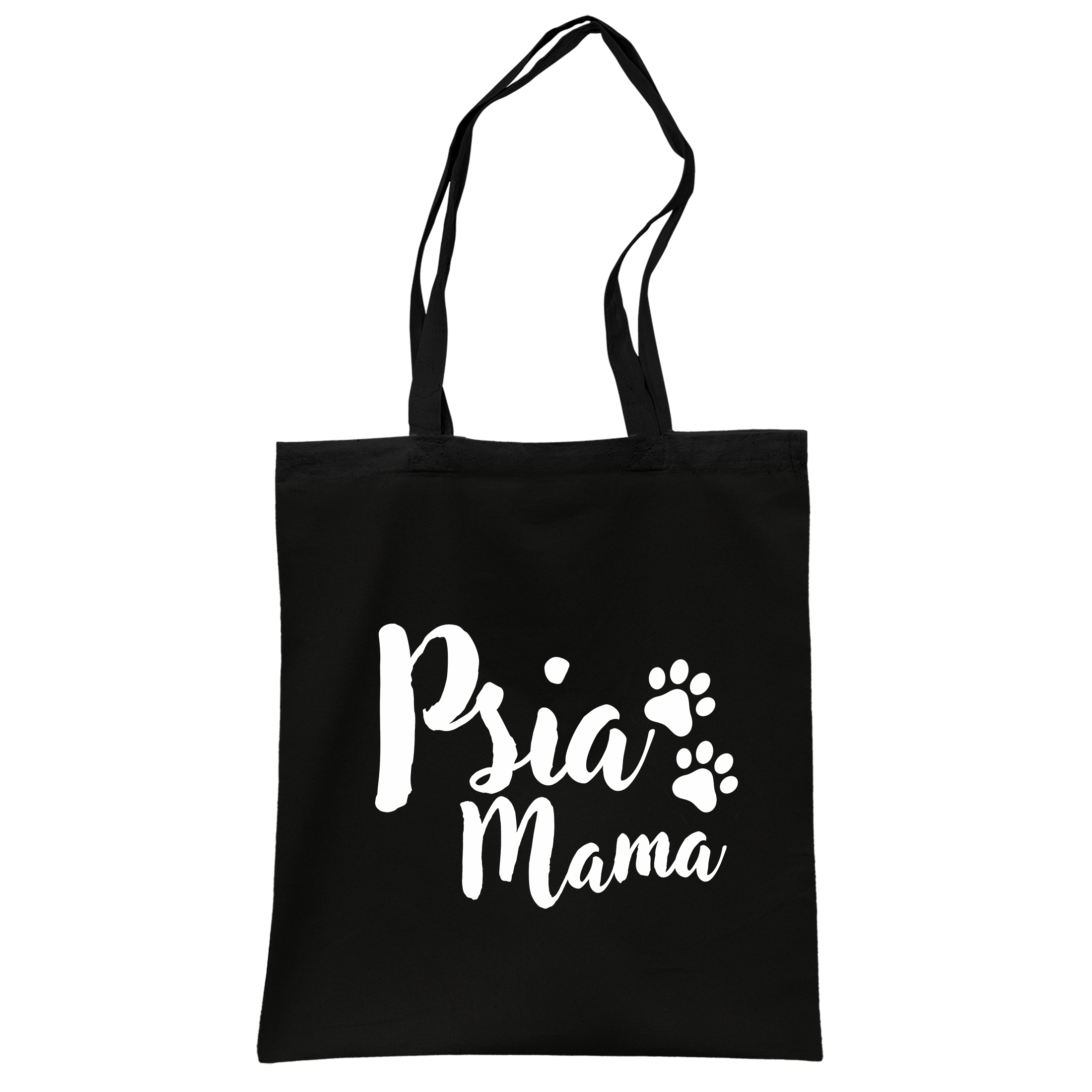 Torba bawełniana czarna na zakupy Psia Mama Dla Właścicielki Psa