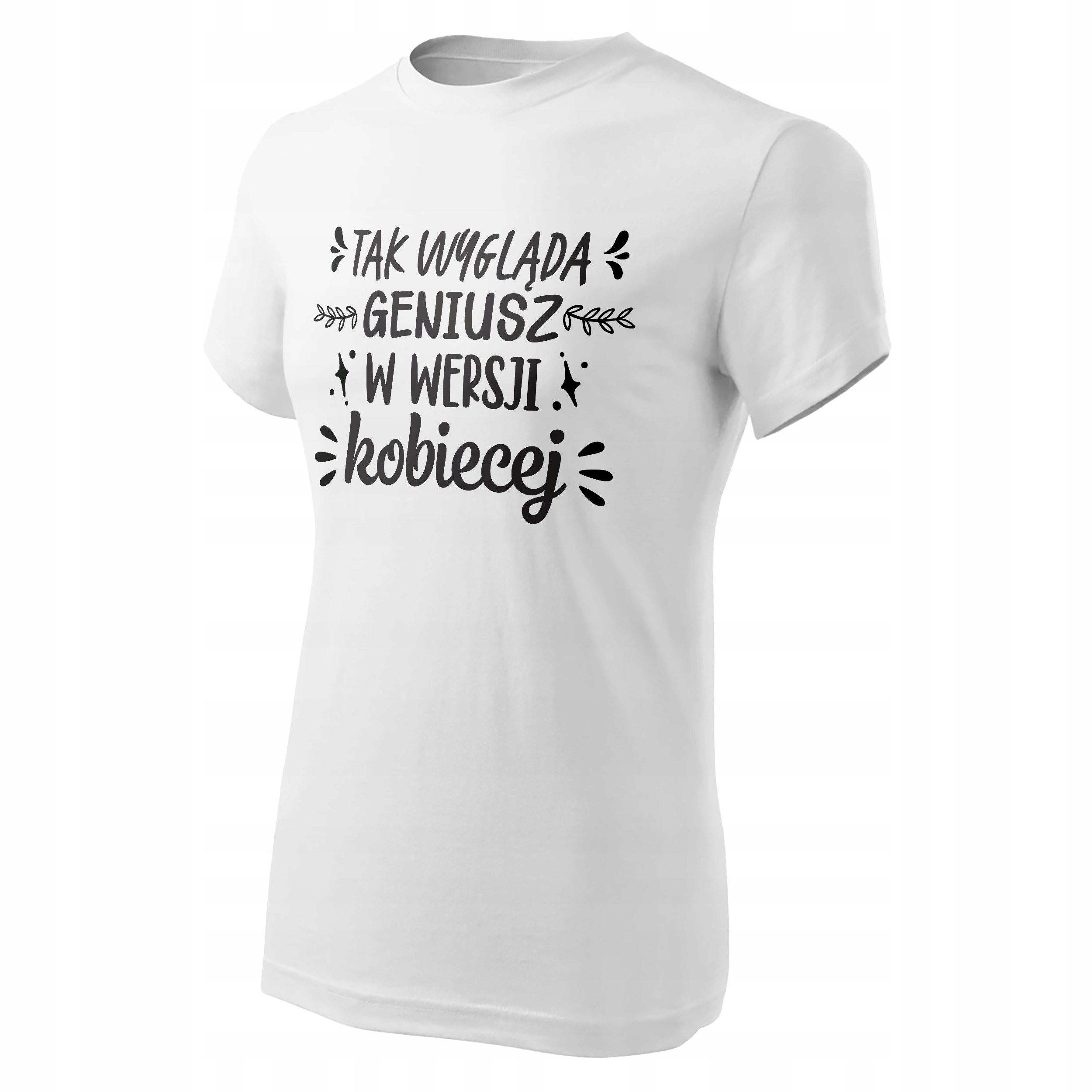 Koszulka Damska T-shirt Na Dzień Kobiet Prezent Tak Wygląda Geniusz