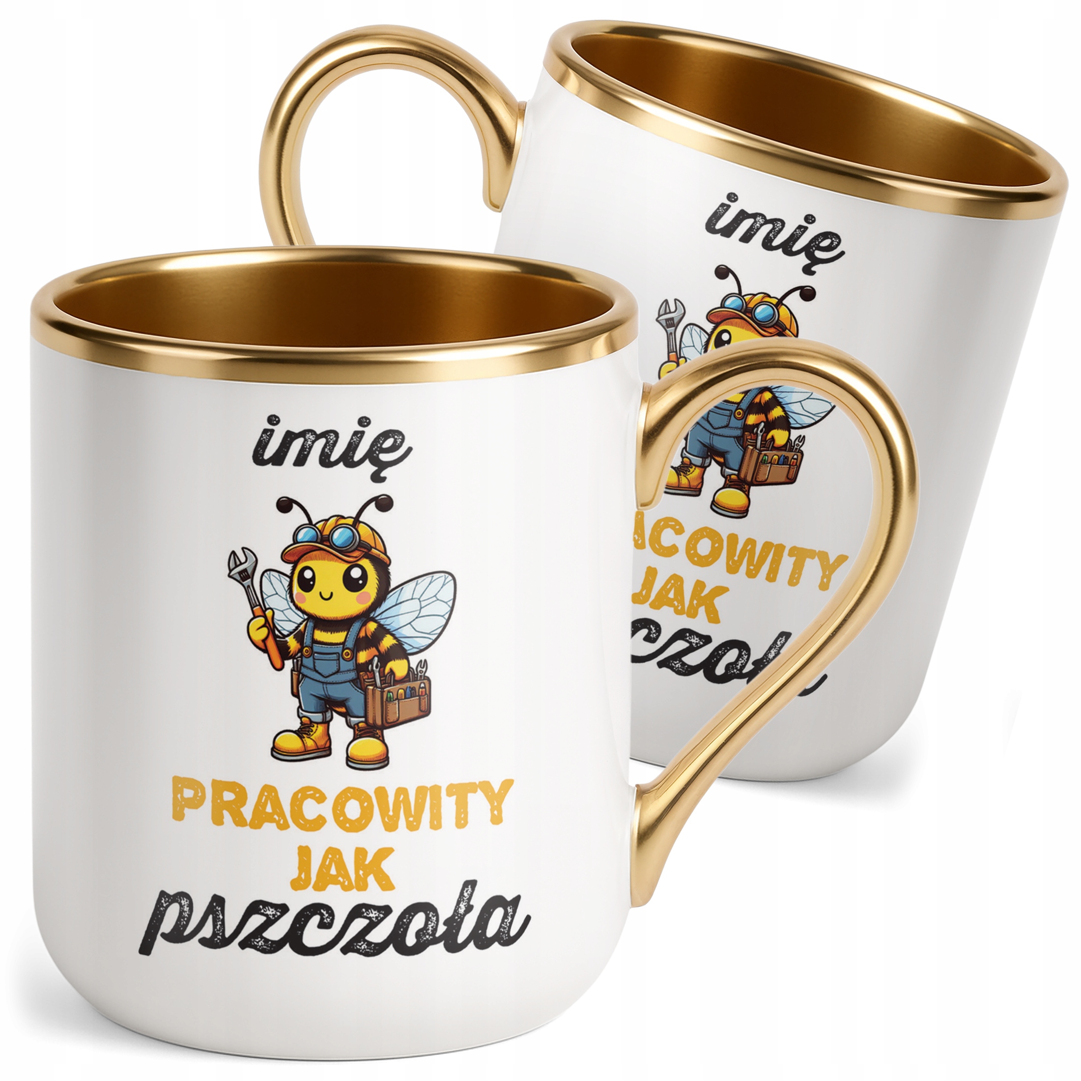 Kubek Premium Złoty Personalizowany Dla Pszczelarza Prezent Upominek