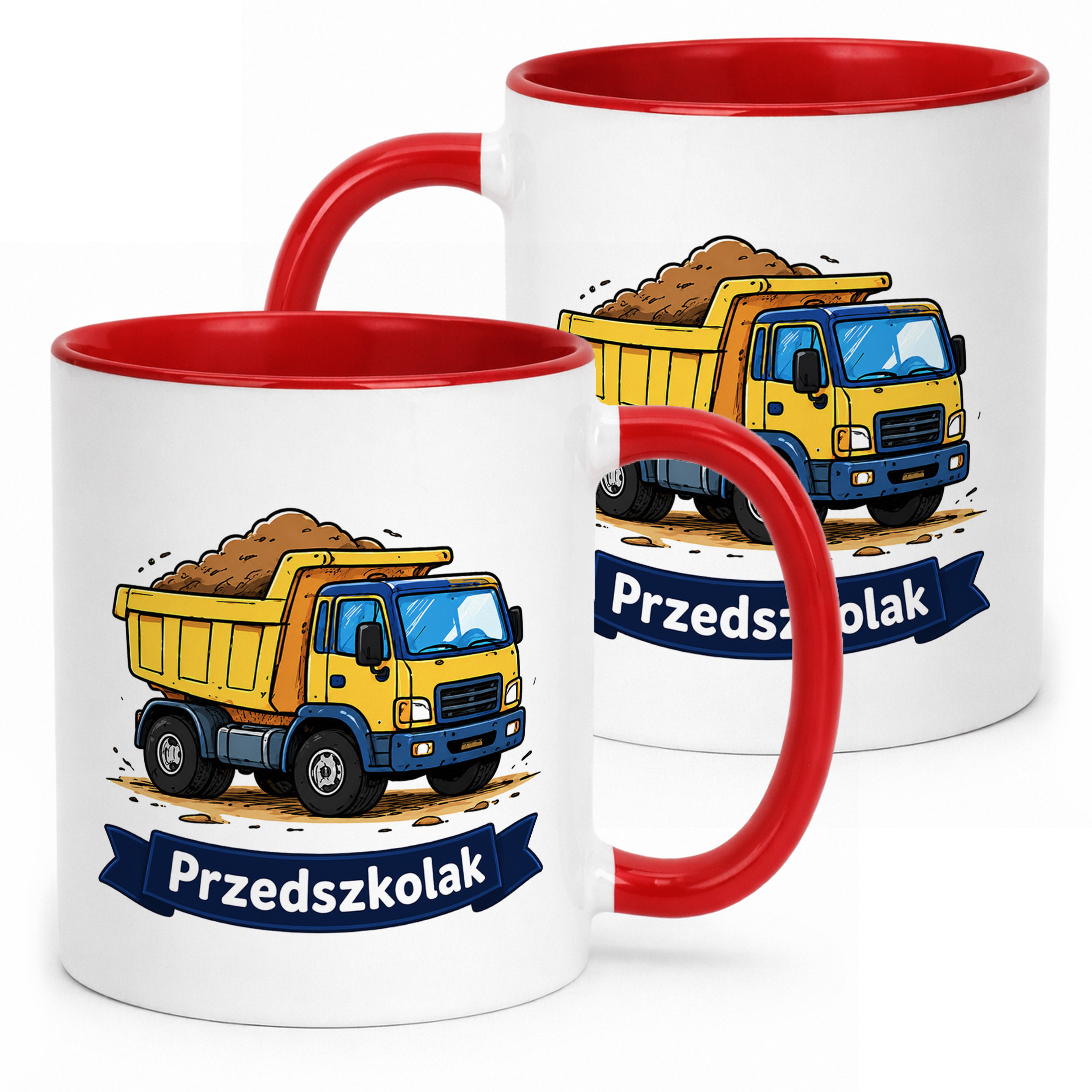 Kubek Czerwony z nadrukiem Przedszkolak Szkoła Dla Dzieci Prezent