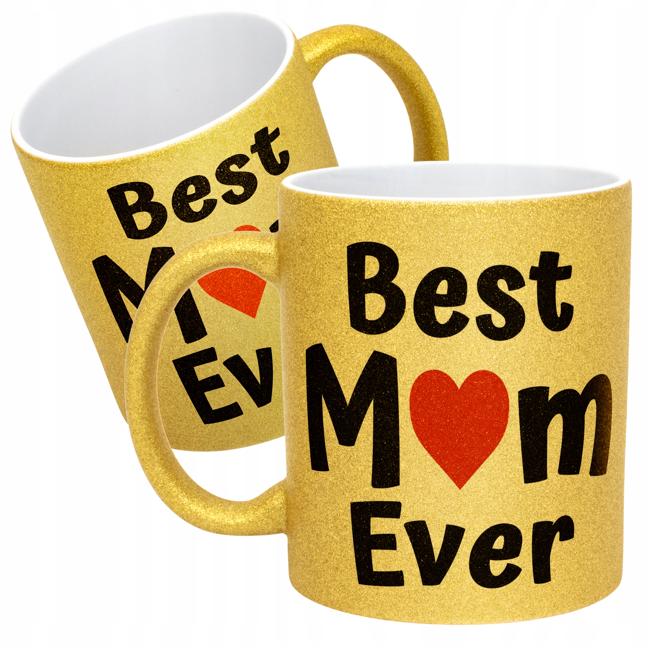 Złoty kubek brokatowy Dzień Matki Best Mom Ever Prezent Dla Mamy