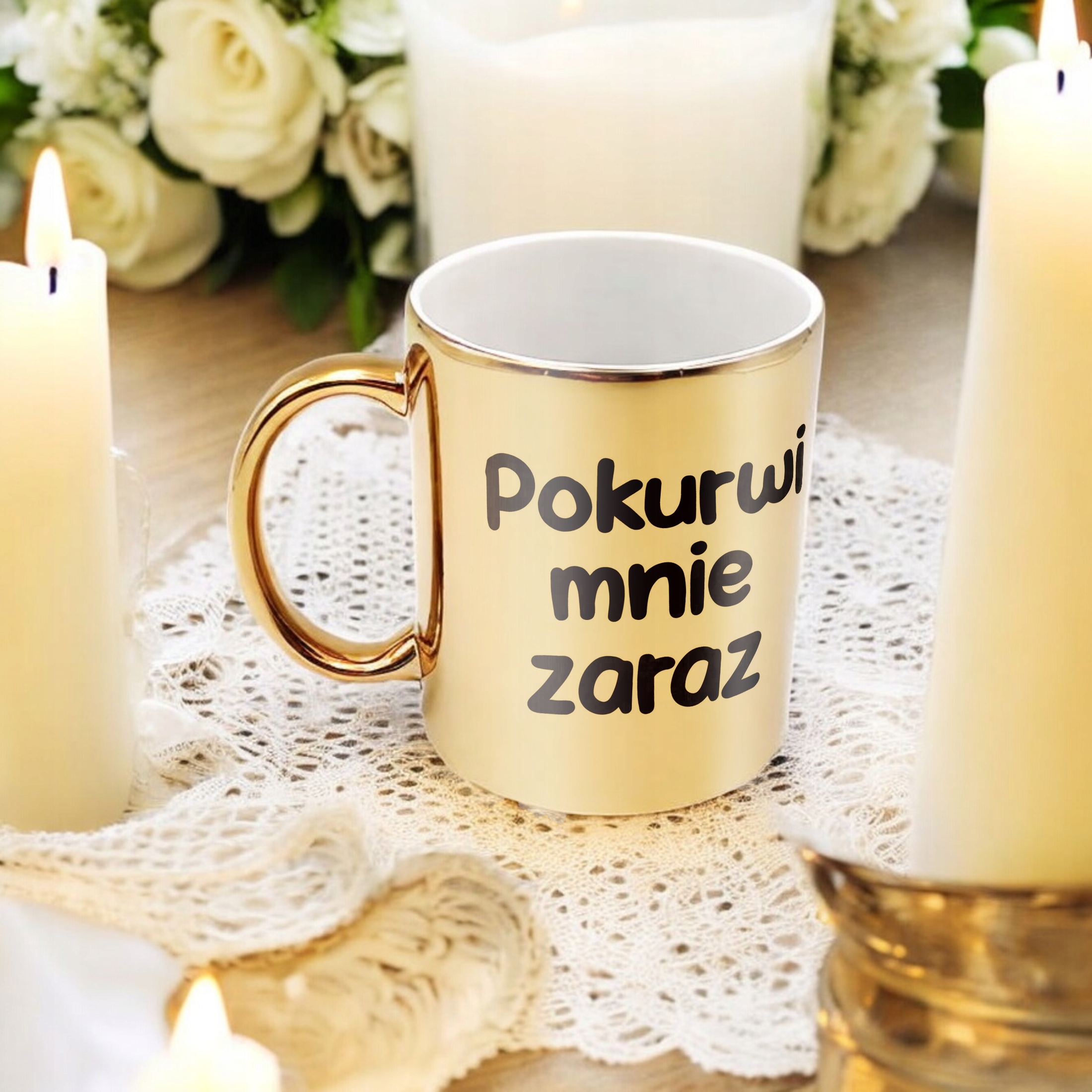 Złoty Kubek Pok**wi Mnie Zaraz Śmieszny Zabawny Prezent