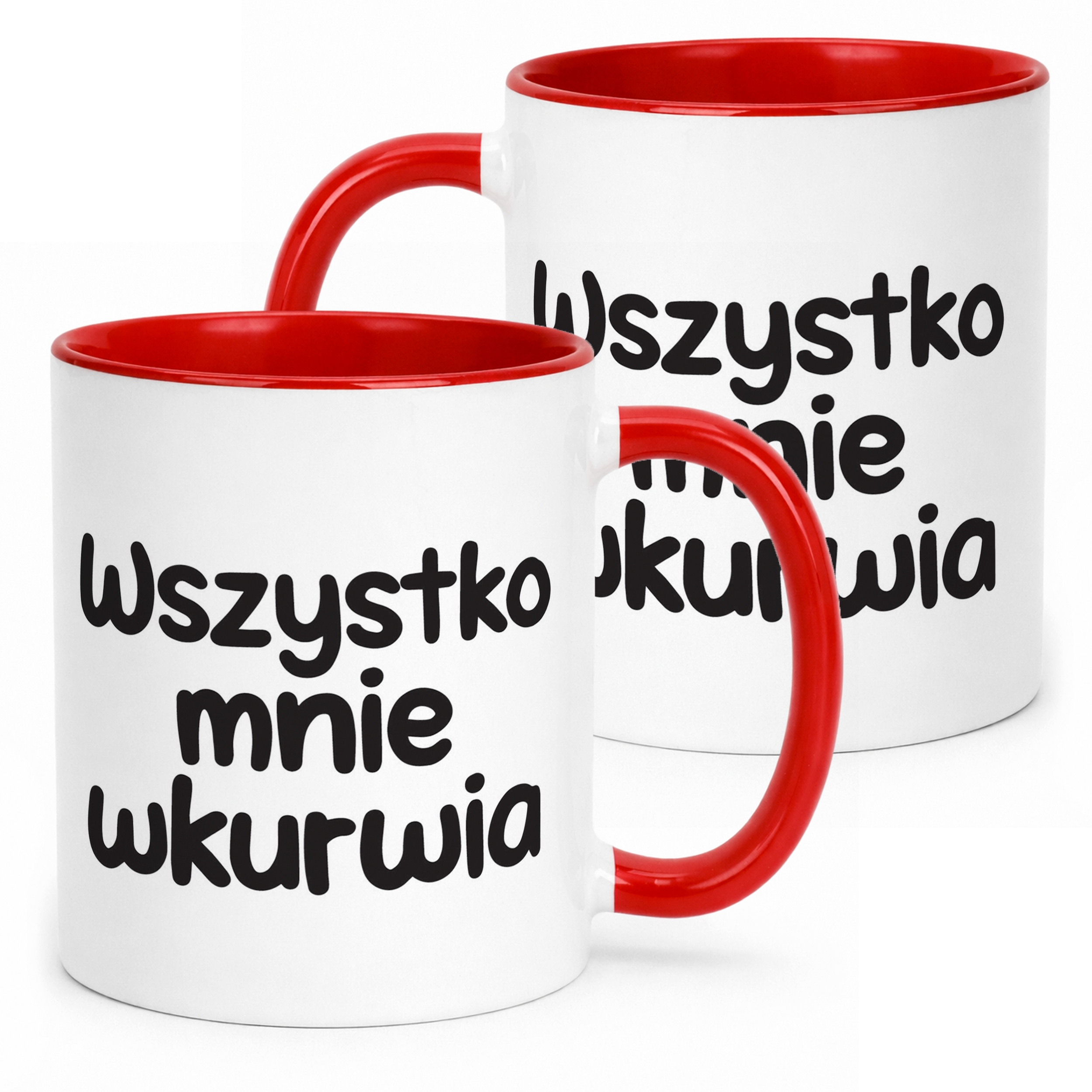 Kubek Czerwony Wszystko Mnie Wku**ia Śmieszny Zabawny Prezent