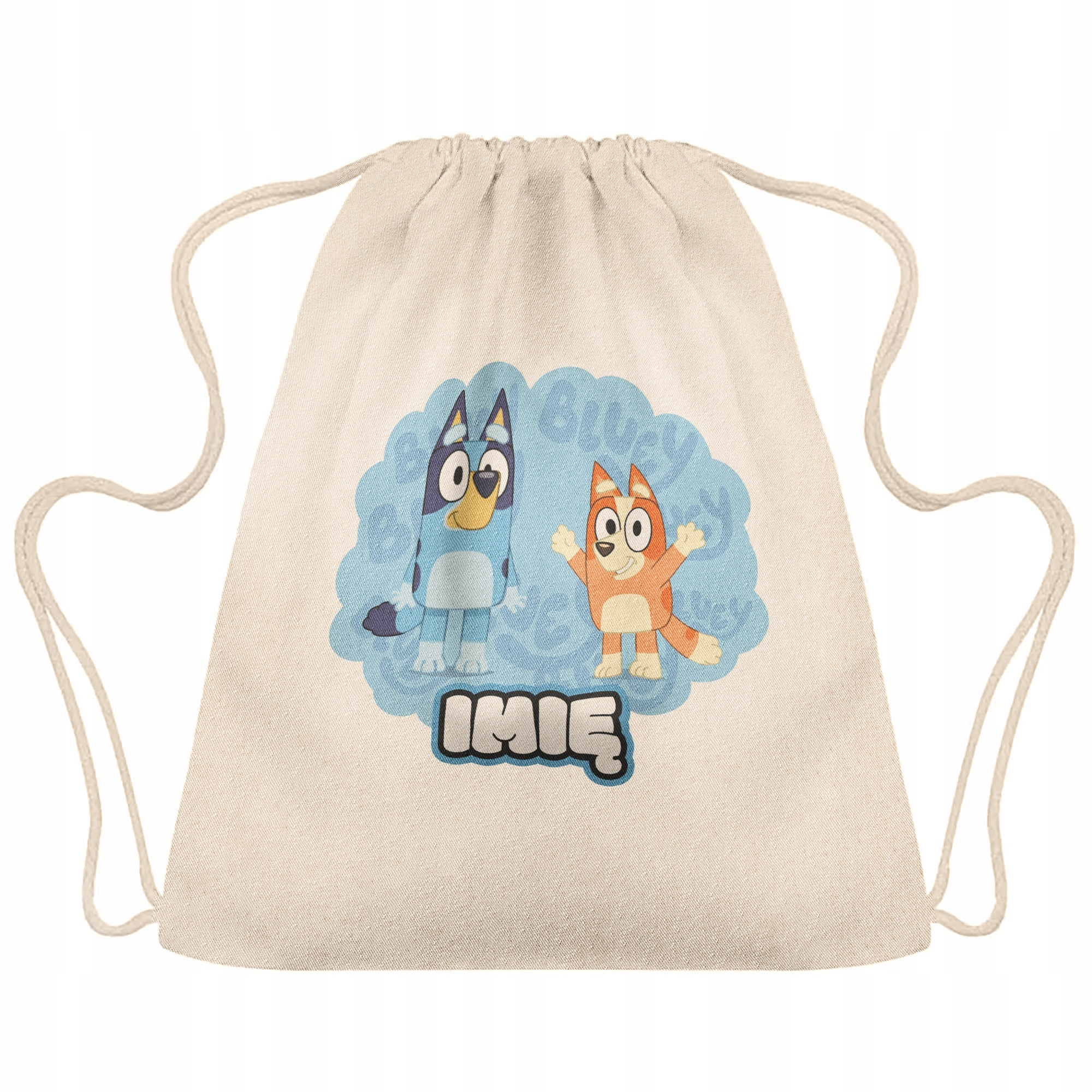 Plecak bawełniany Z Imieniem Bluey Dla Dzieci Fanów Do Szkoły Przedszkola