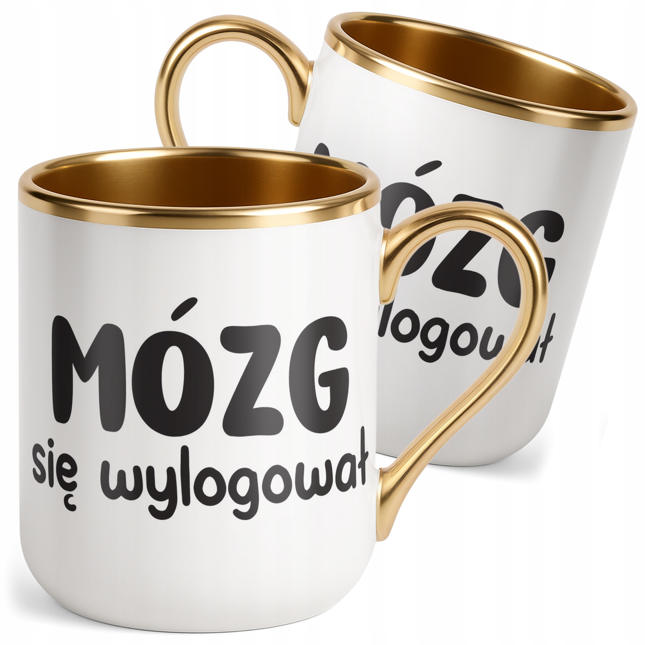 Kubek Premium Złoty Mózg Się Wylogował Śmieszny Zabawny Prezent
