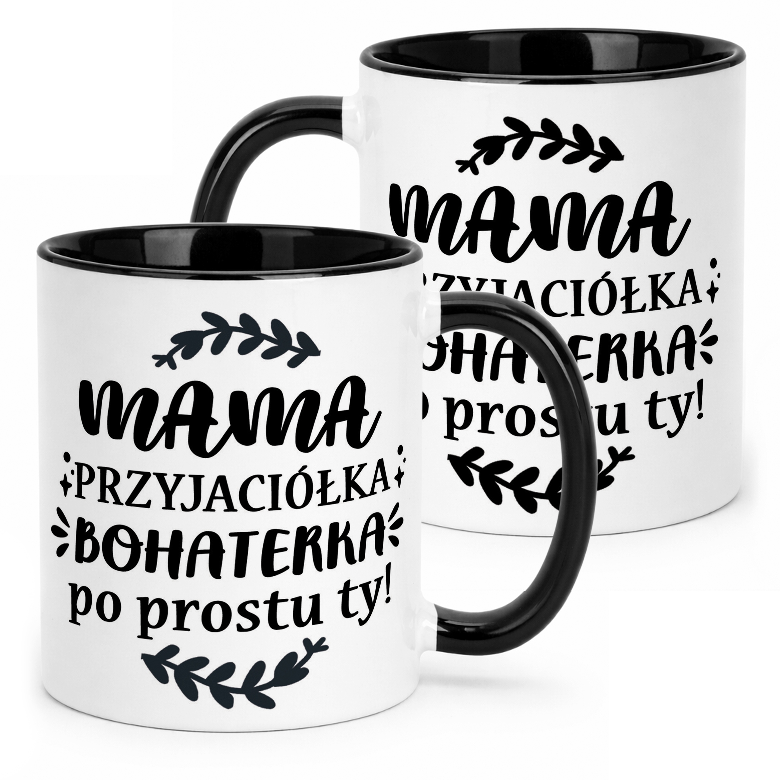 Kubek Czarny Dzień Matki Dla Mamy Prezent Mama Przyjaciółka Bohaterka