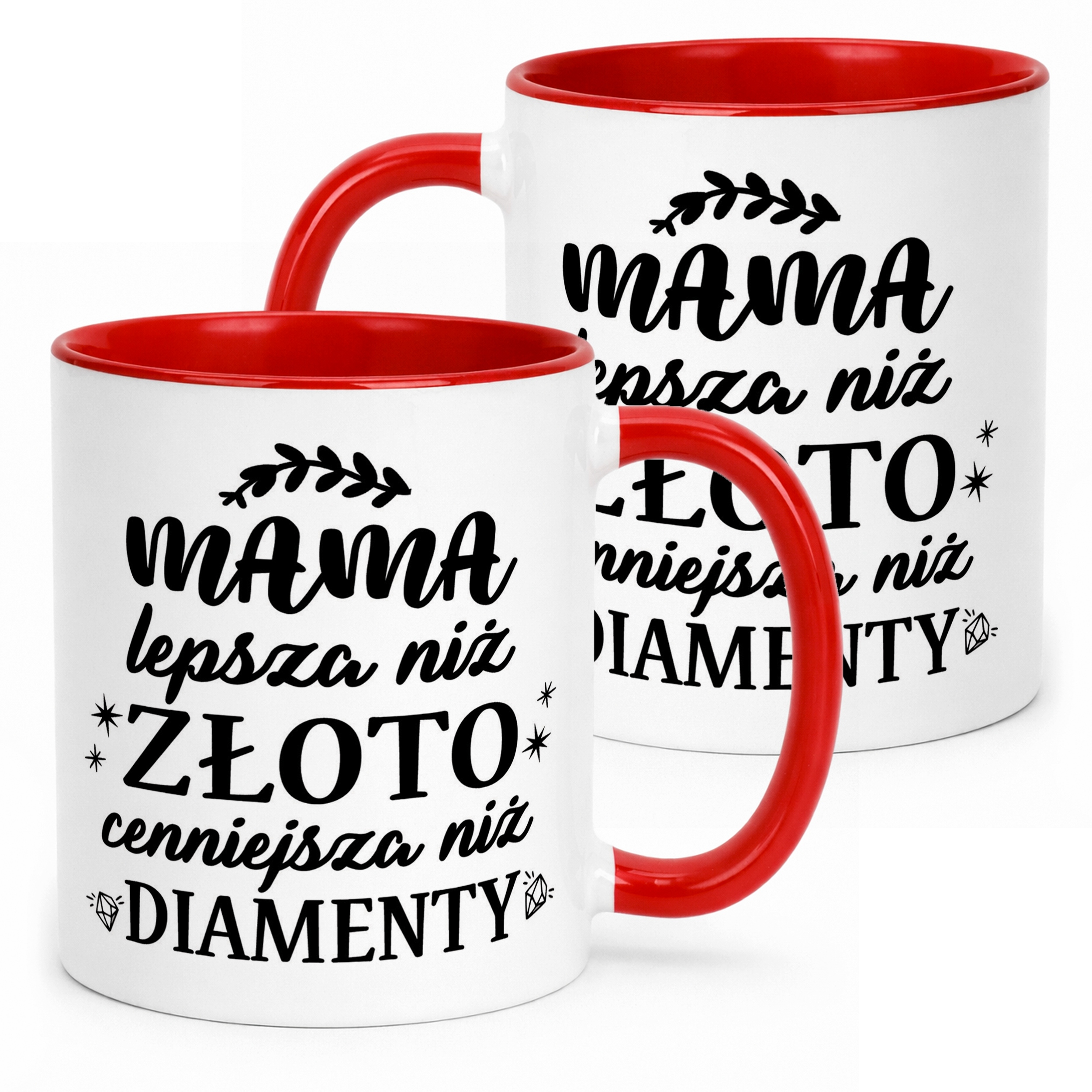 Kubek Czerwony Dzień Matki Dla Mamy Prezent Lepsza Niż Złoto