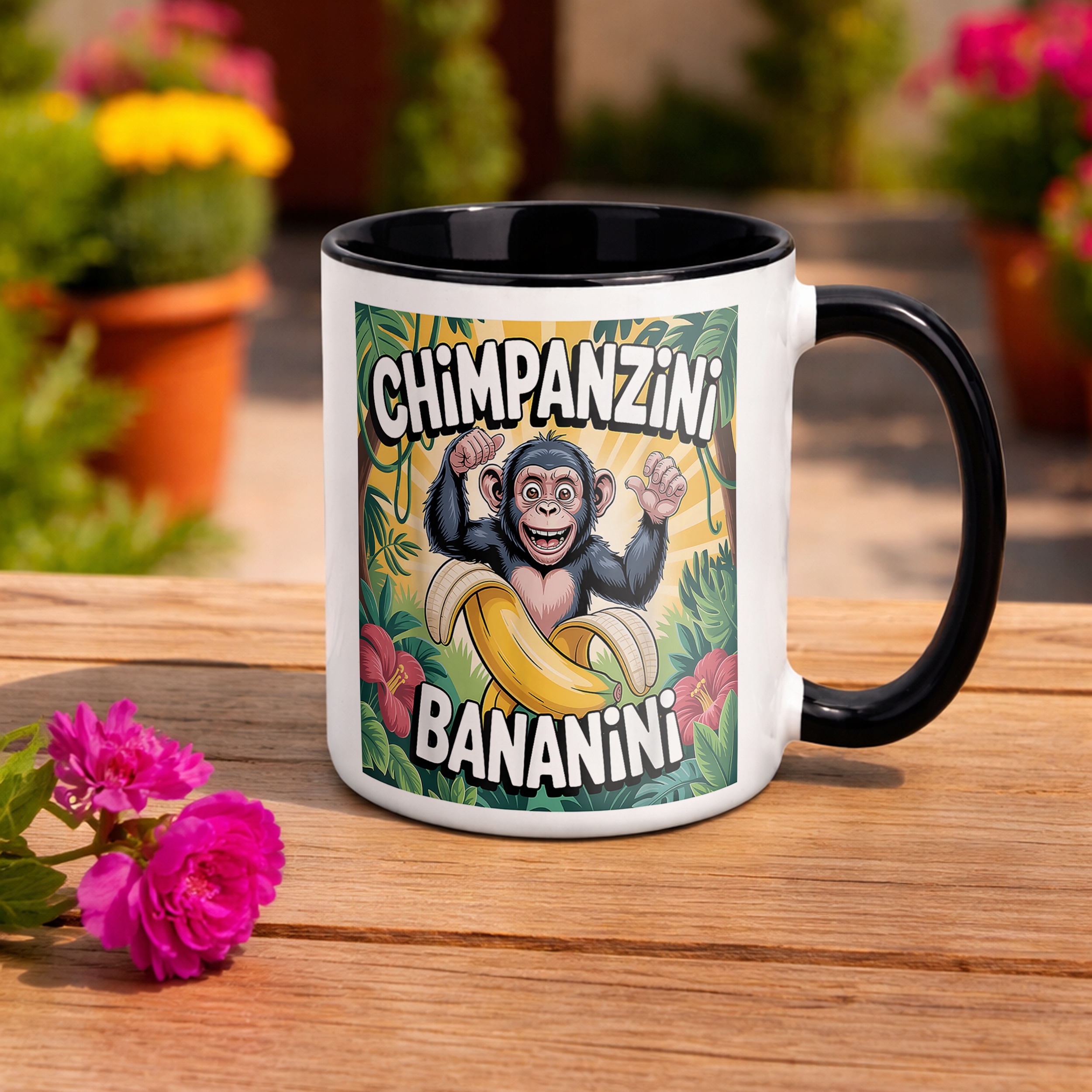 Kubek Czarny Chimpanzini Bananini viral tiktok brainrot