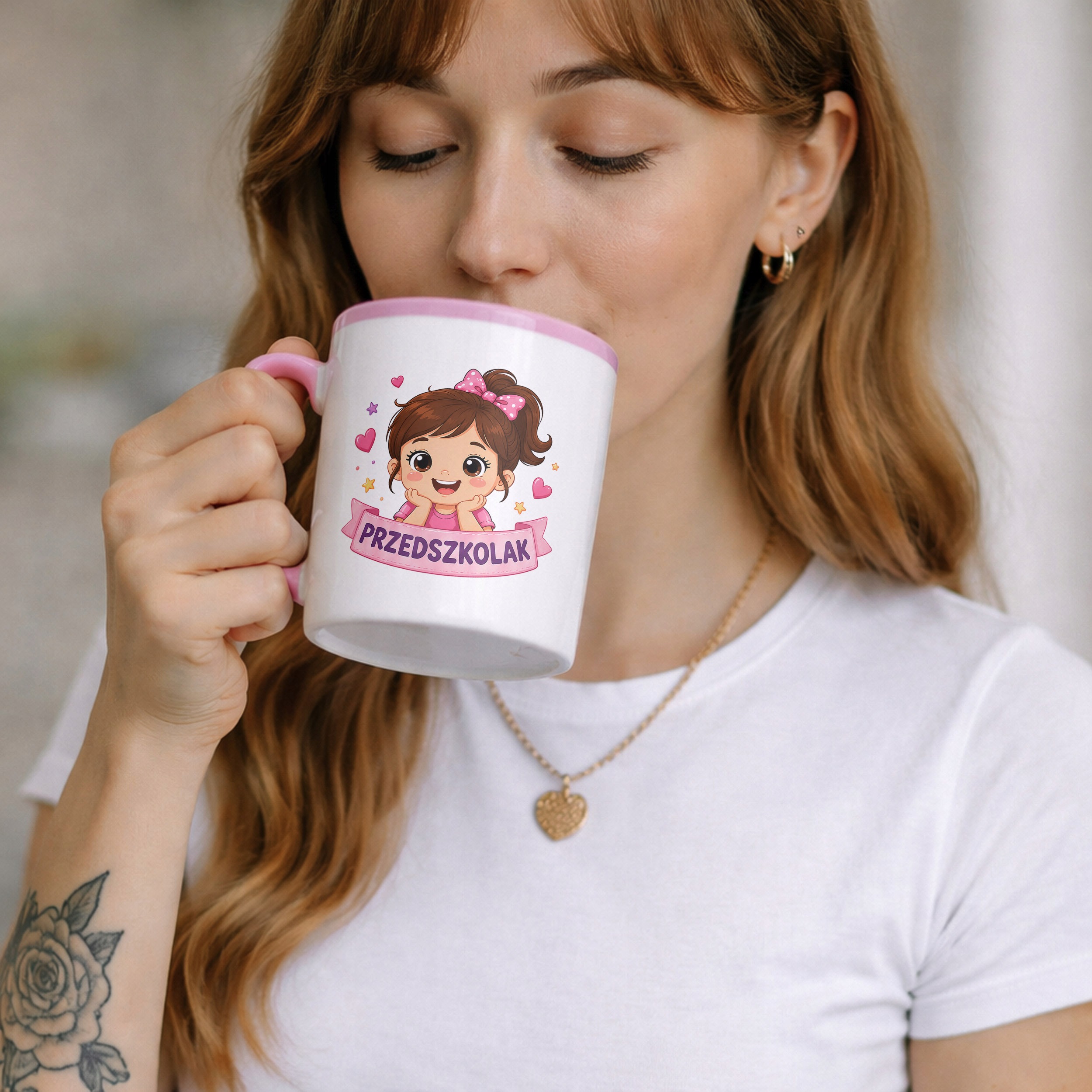 Zestaw Plecak Worek Kubek Różowy Z Nadrukiem Kawaii Gwiazdka Prezent