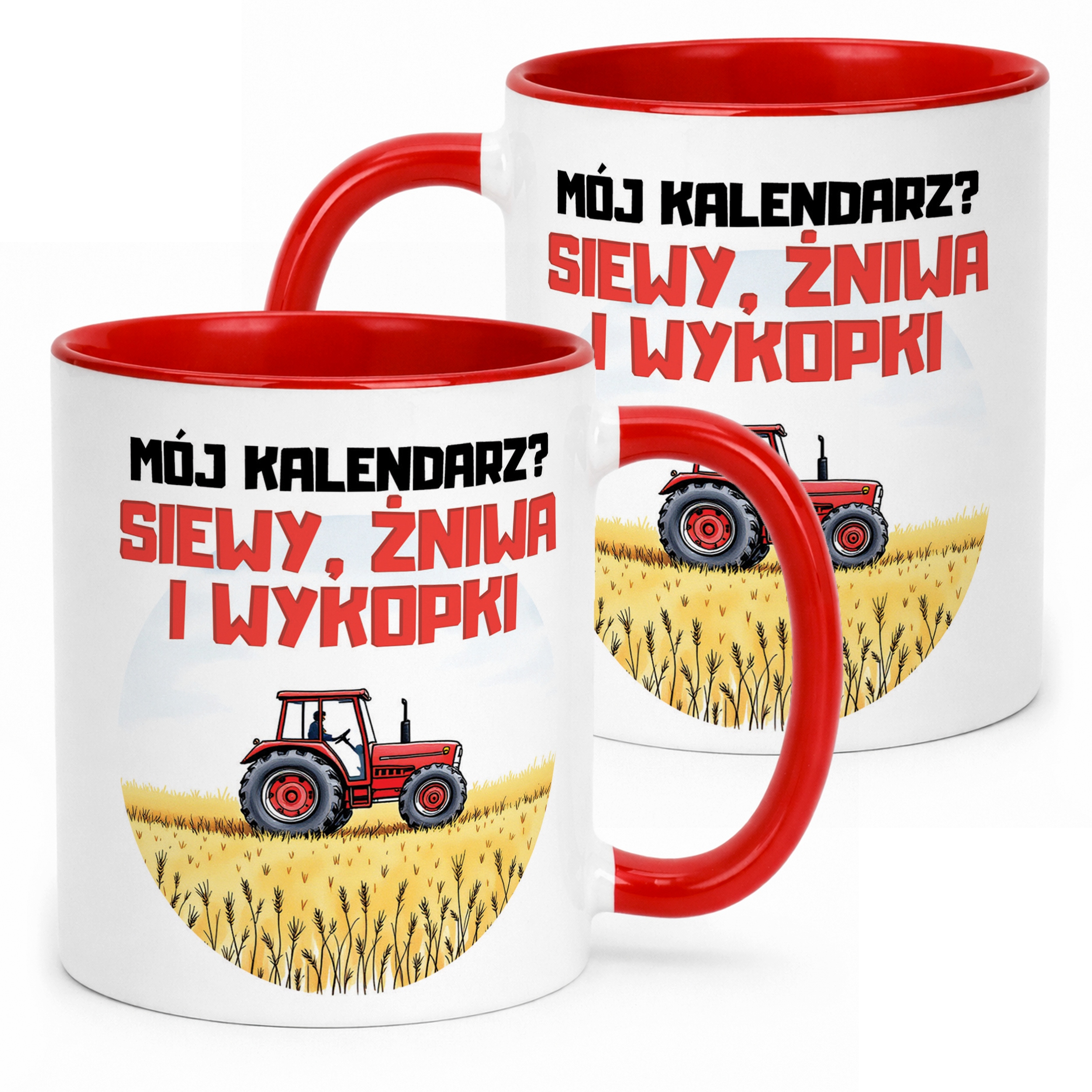 Kubek Czerwony Rolnik Dla Rolnika Traktor Zabawny Prezent Upominek
