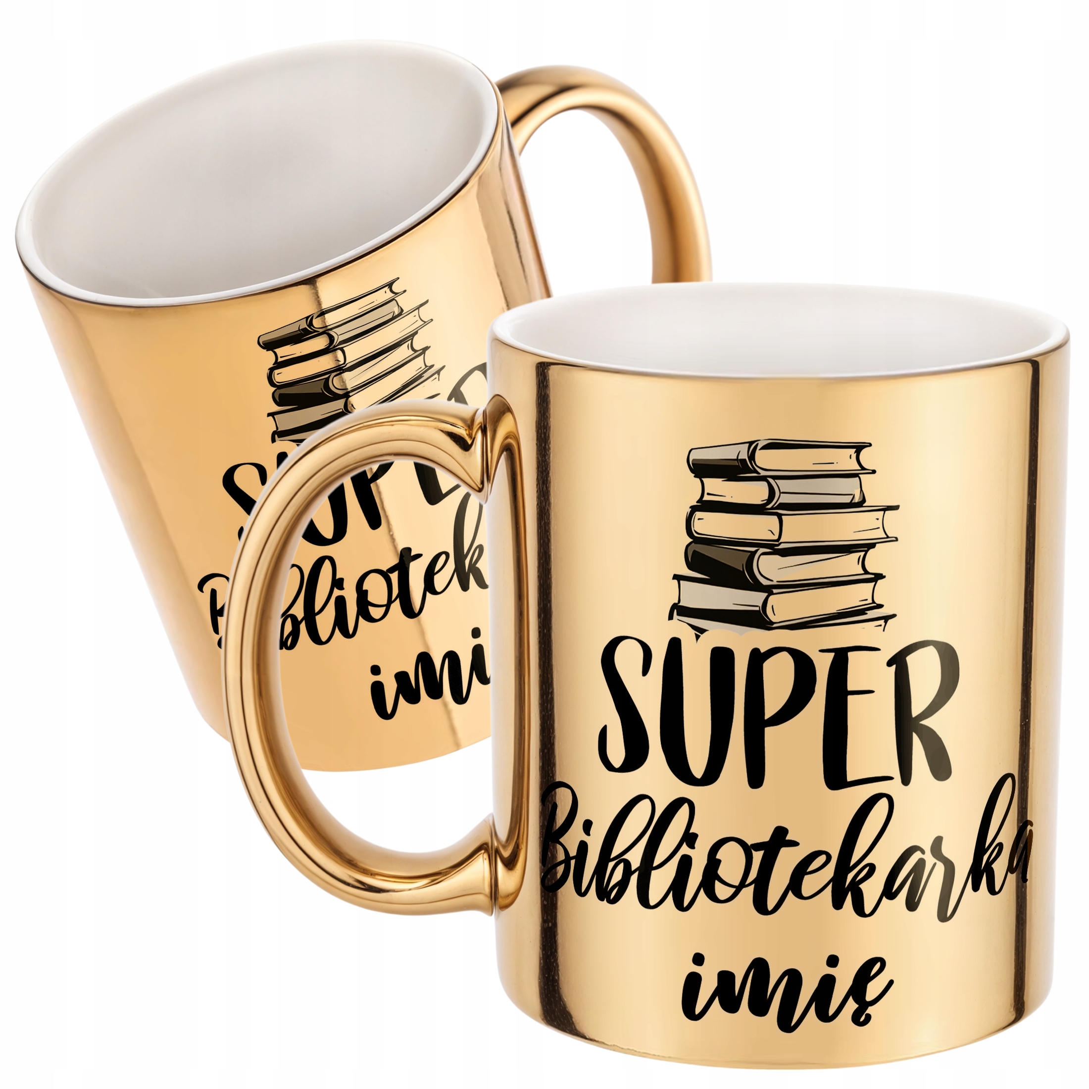 Złoty Kubek Personalizowany Super Bibliotekarka Prezent Upominek