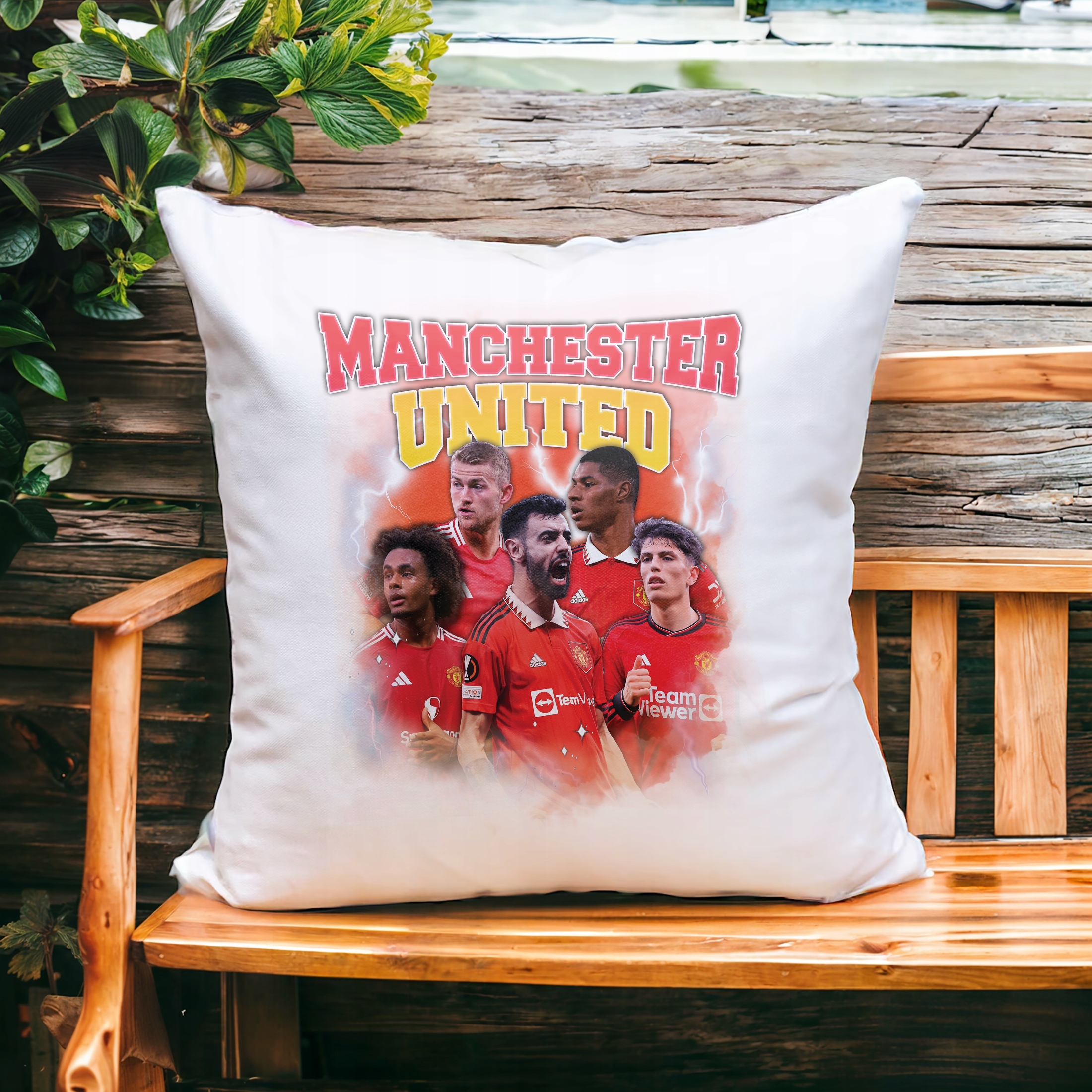 Poduszka 38x38cm Manchester United Fernandes Rashford