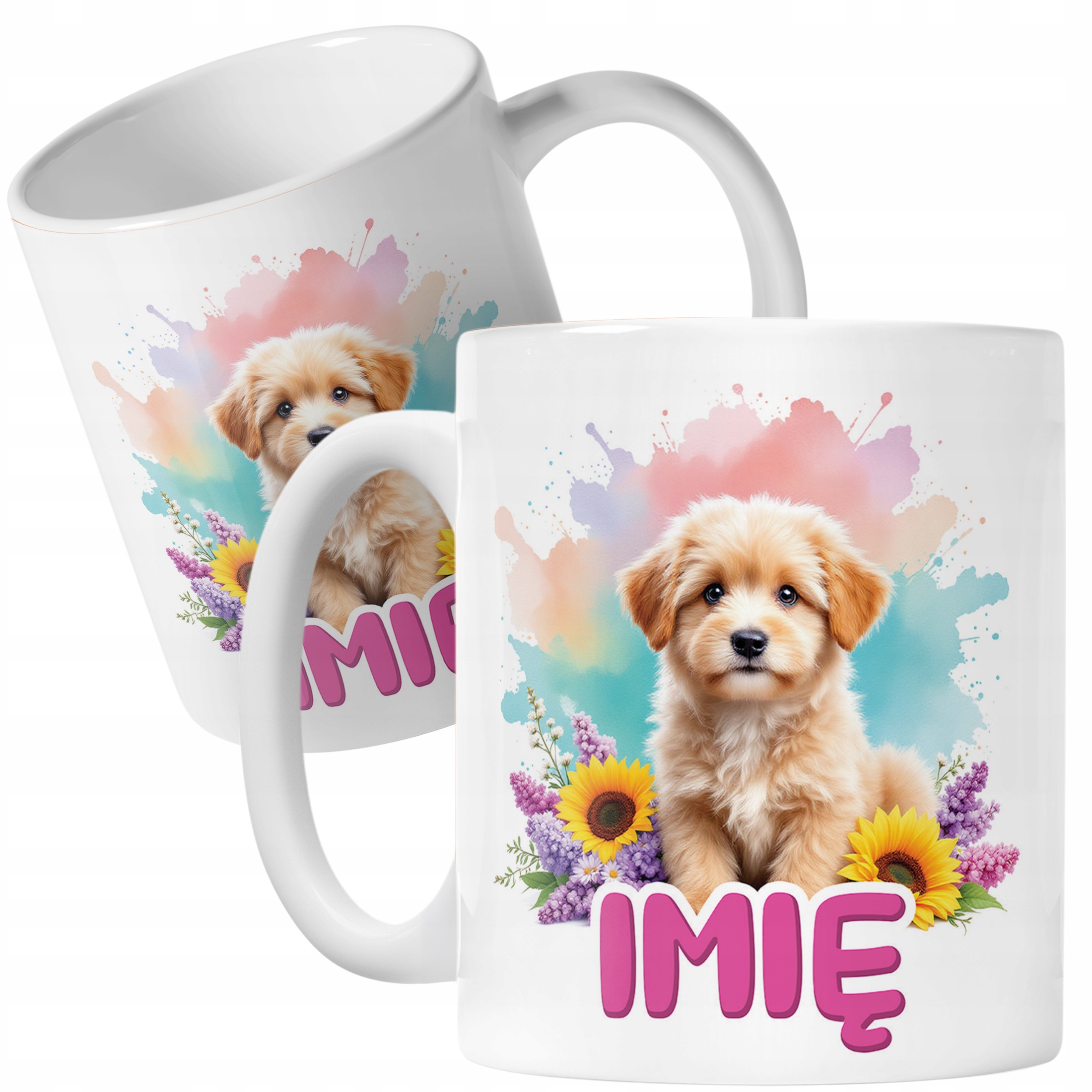 Kubek ceramiczny personalizowany Pies Piesek Zwierzak Słodki Dla Dzieci