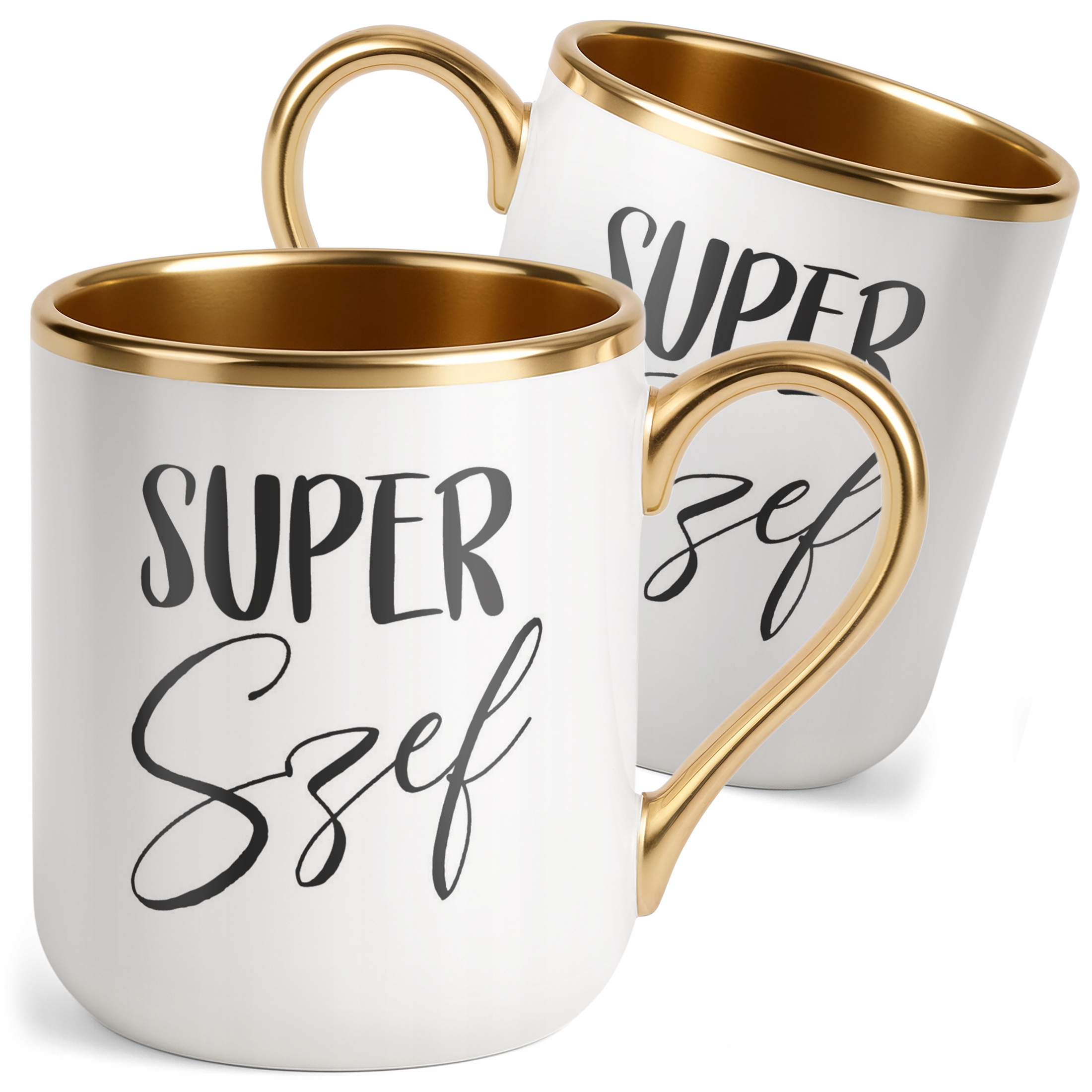 Kubek Premium Złoty Super Szef Dla Szefa Praca Prezent Upominek