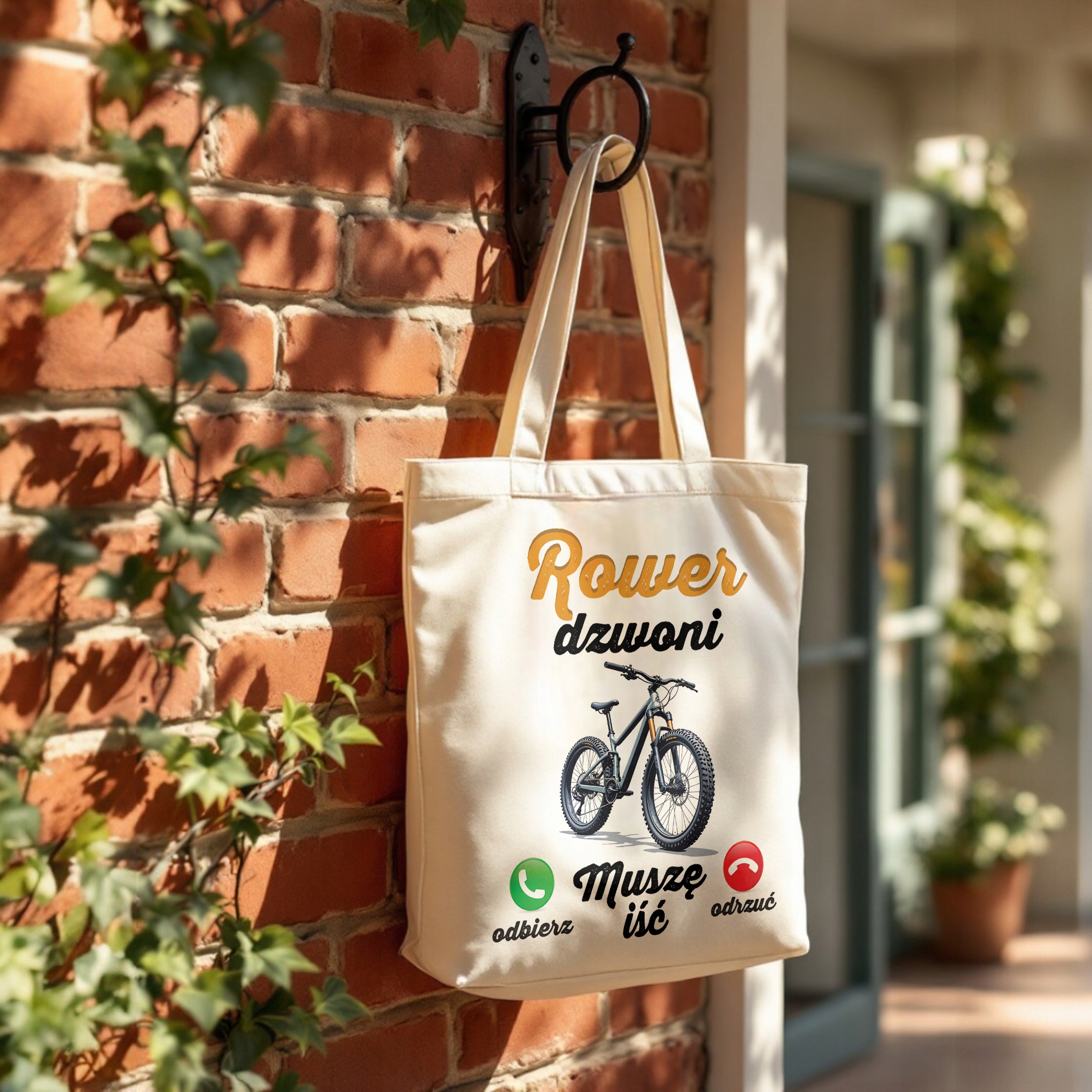 Torba bawełniana premium Rower Dzwoni Kolarz Prezent