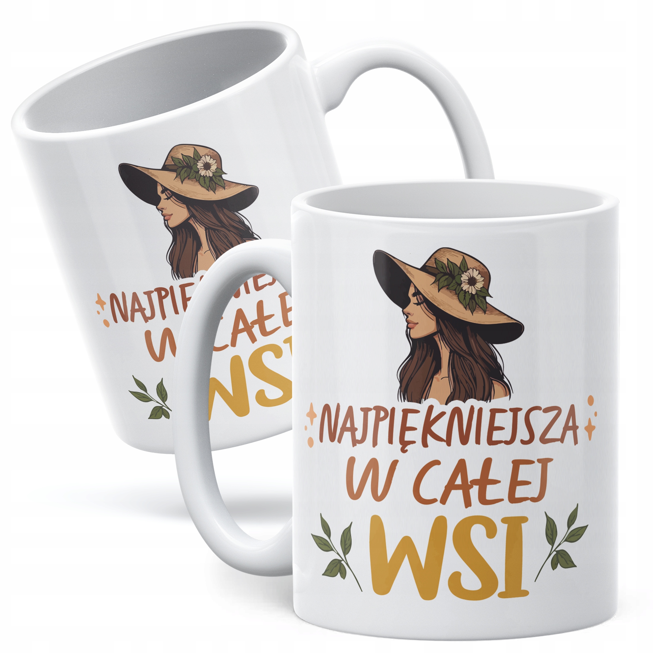 Kubek ceramiczny Dzień Kobiet Najpiękniejsza W Całej Wsi Prezent Kobiety