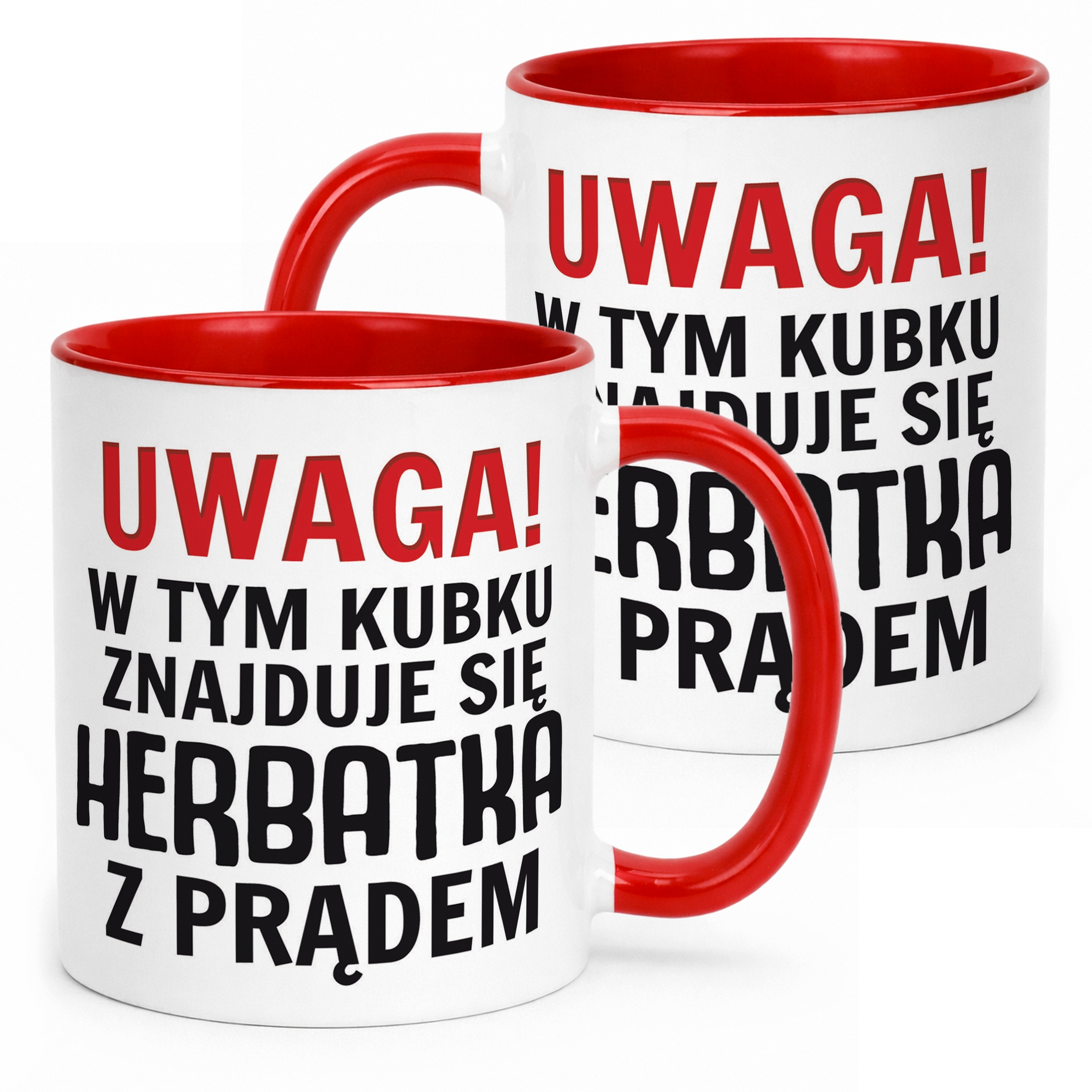 Kubek ceramiczny Uwaga Herbata Z Prądem Zabawny Prezent Upominek