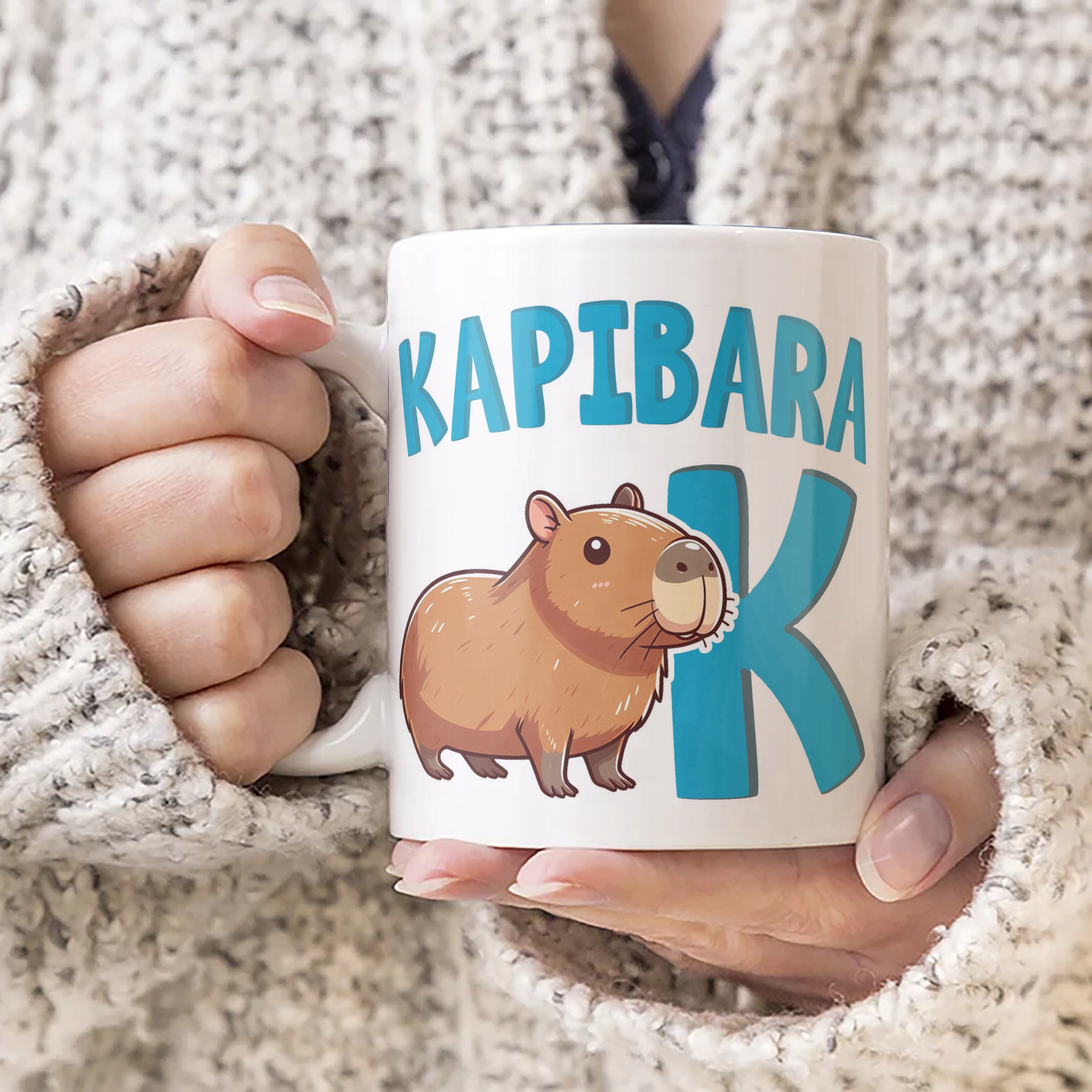 Kubek ceramiczny Kapibara Capybara Zwierzak Słodki Dla Dzieci Prezent