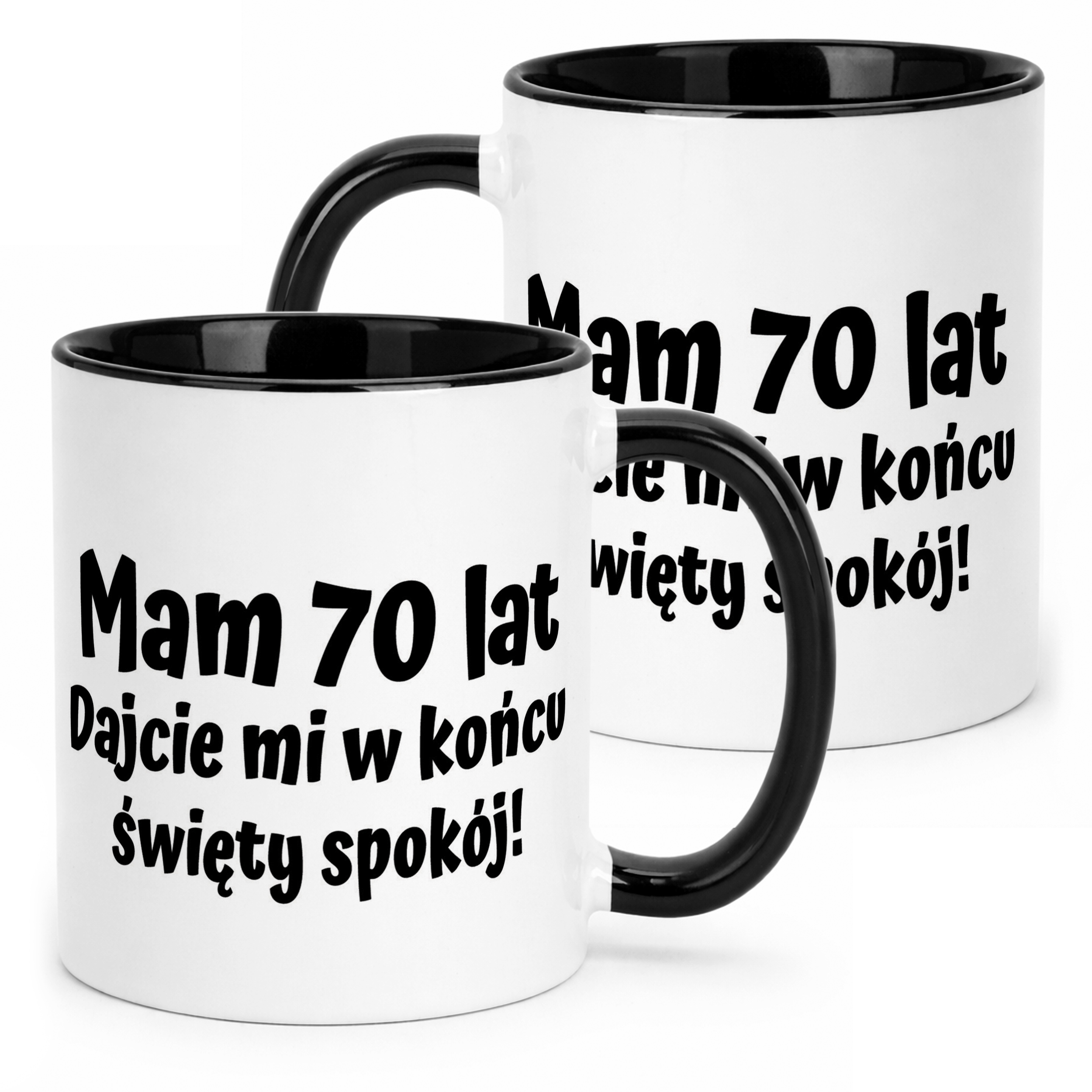 Kubek Czarny Mam 70 Lat Na Urodziny Prezent Upominek