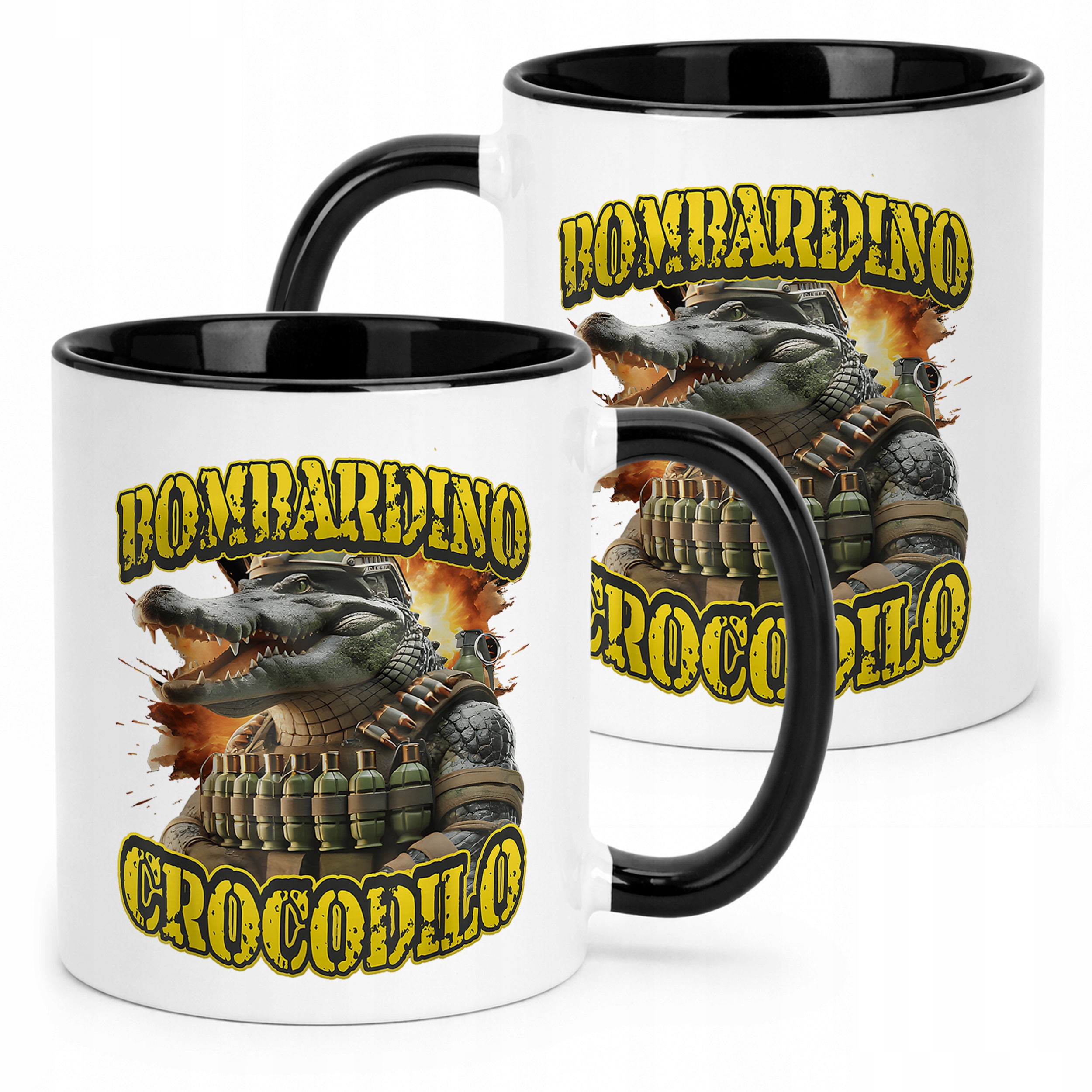 Kubek Czarny Bombardino Crocodilo viral tiktok brainrot