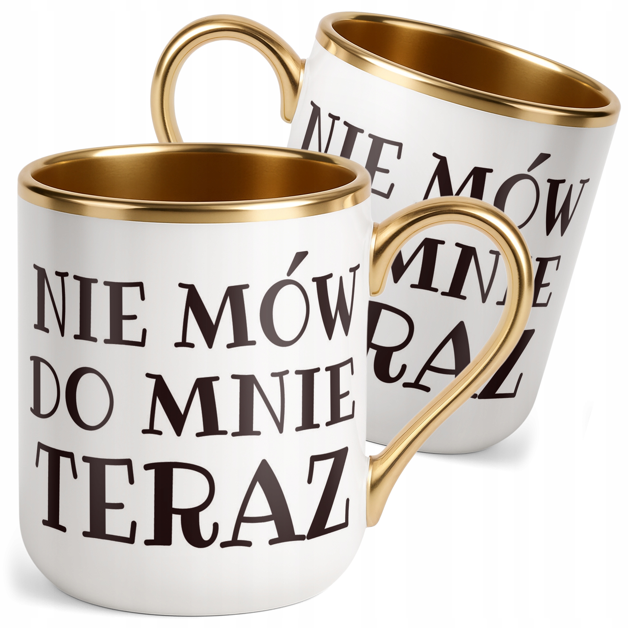 Kubek Premium Złoty Nie Mów Do Mnie Teraz Śmieszny Zabawny Prezent
