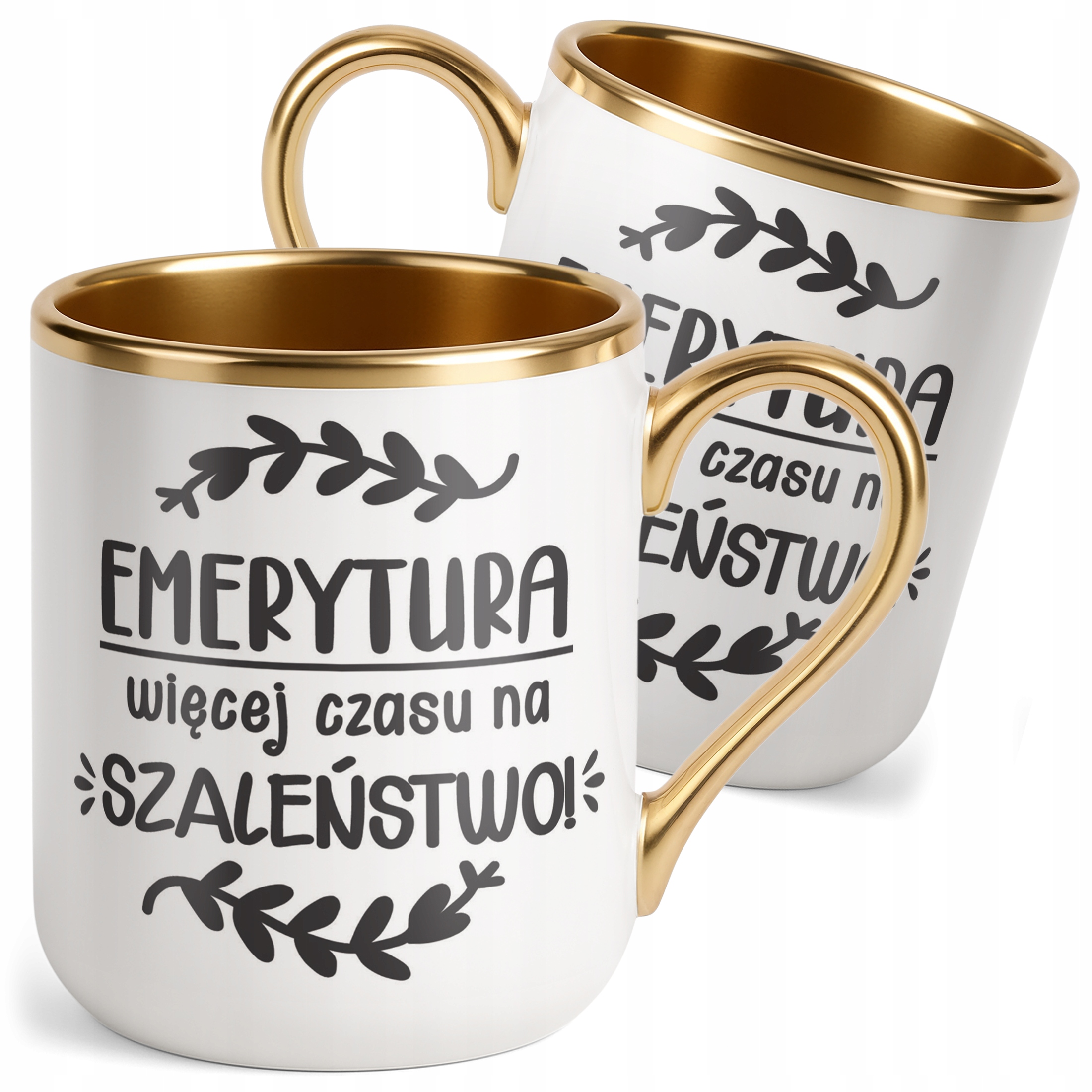 Kubek Premium Złoty Z okazji Emerytury Dla Emeryta Emerytki Prezent