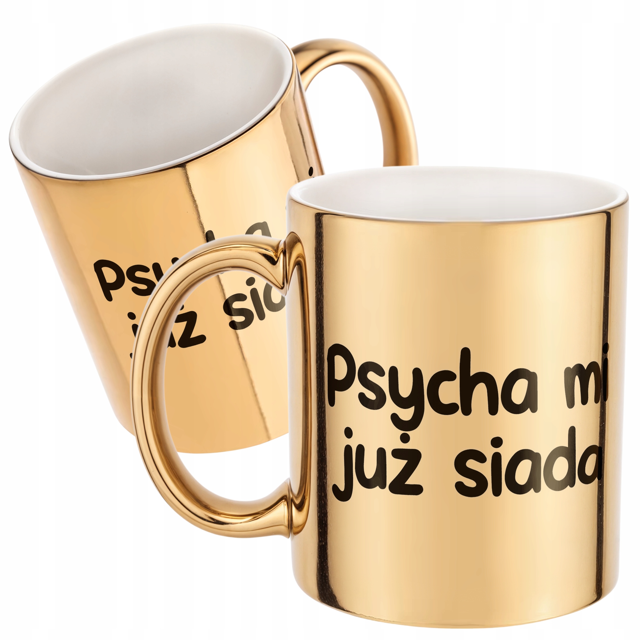 Złoty Kubek Psycha Mi Już Siada Śmieszny Zabawny Prezent