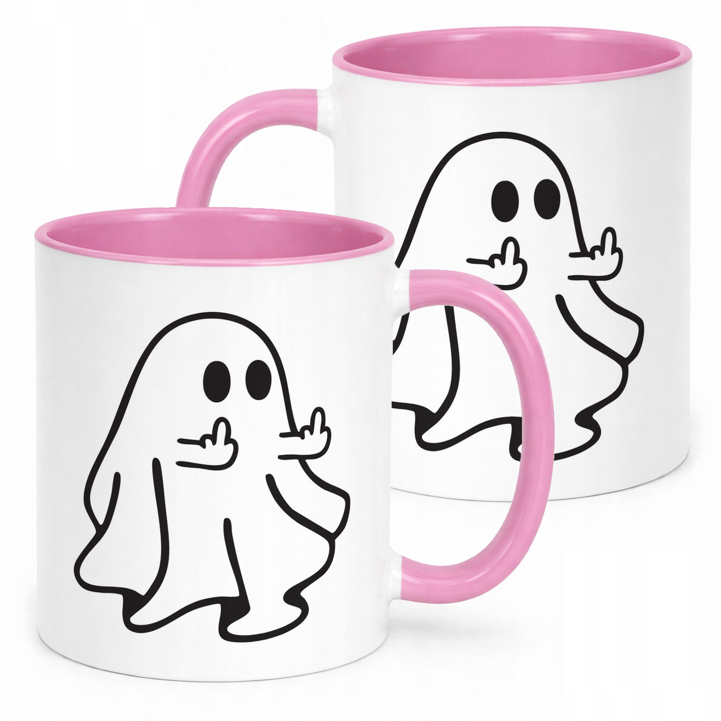 Kubek Różowy Halloween Jesień Dynia Duch Prezent Upominek