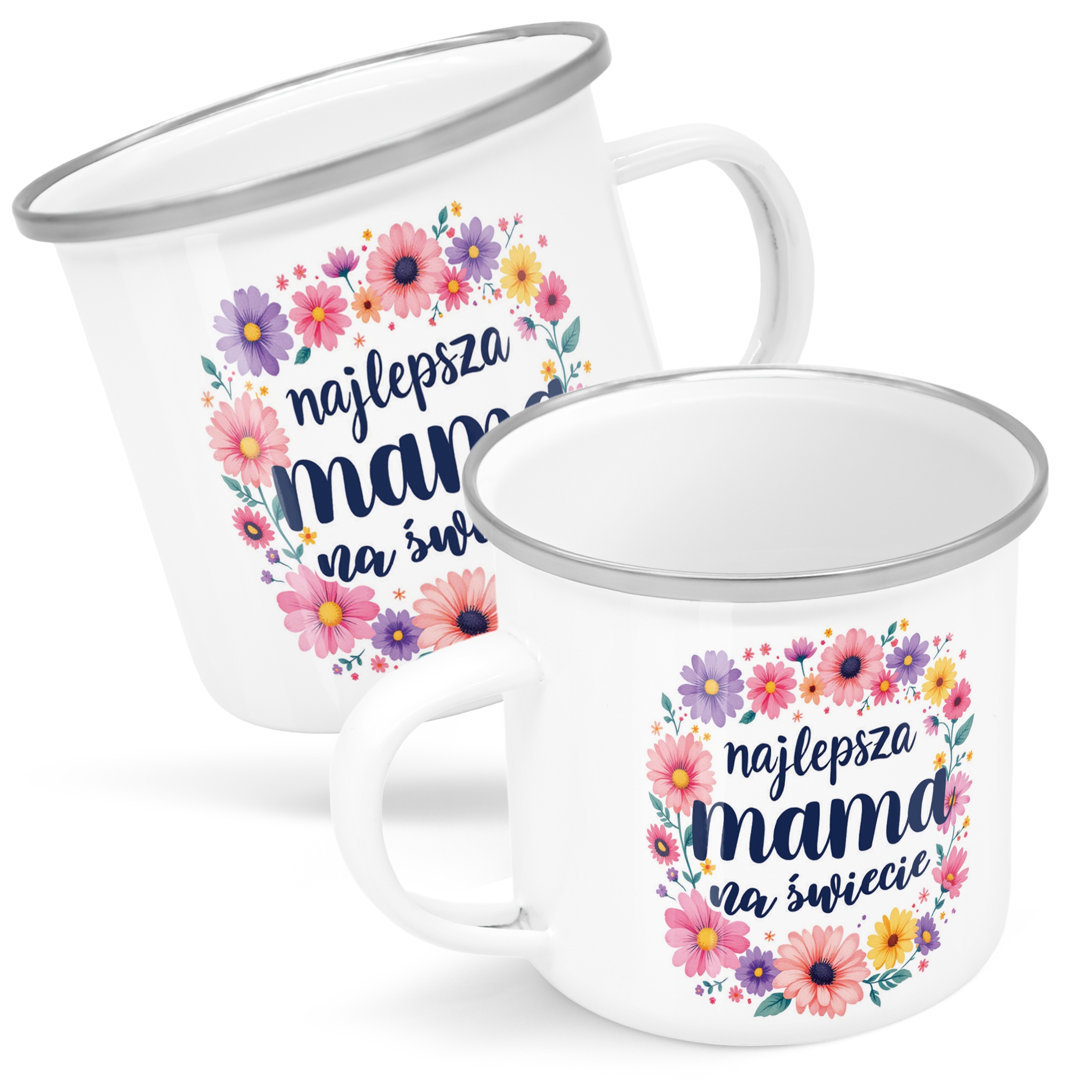 Emaliowany Kubek Garnuszek Dzień Matki Dla Mamy Prezent Najlepsza Mama