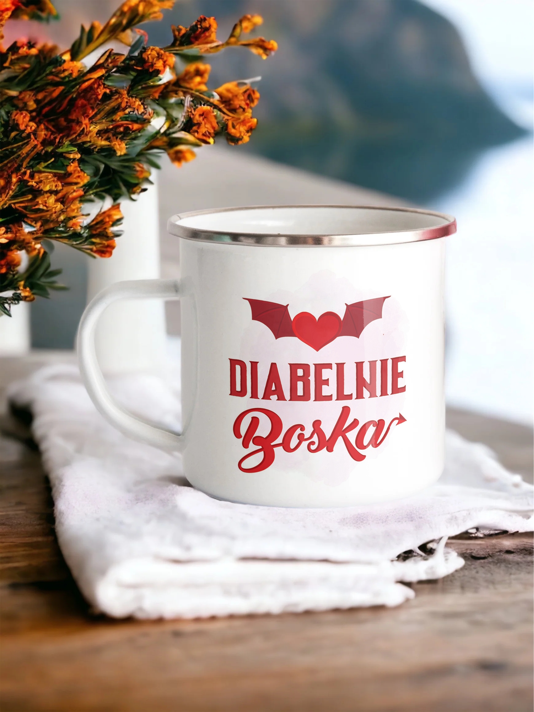 Emaliowany Kubek Garnuszek Dzień Kobiet Dla Kobiety Prezent Upominek