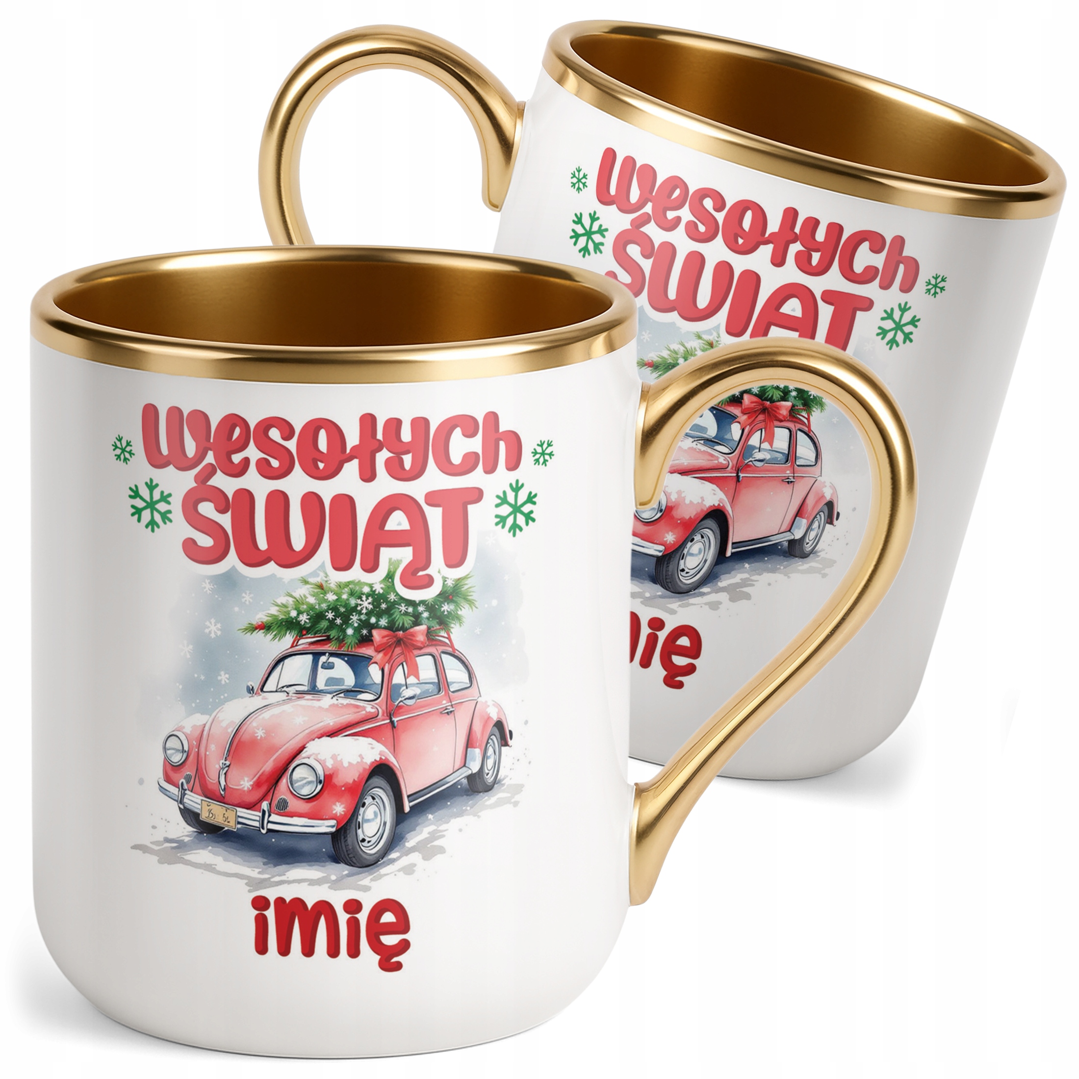 Kubek Premium Złoty Personalizowany Świąteczny Boże Narodzenie Prezent
