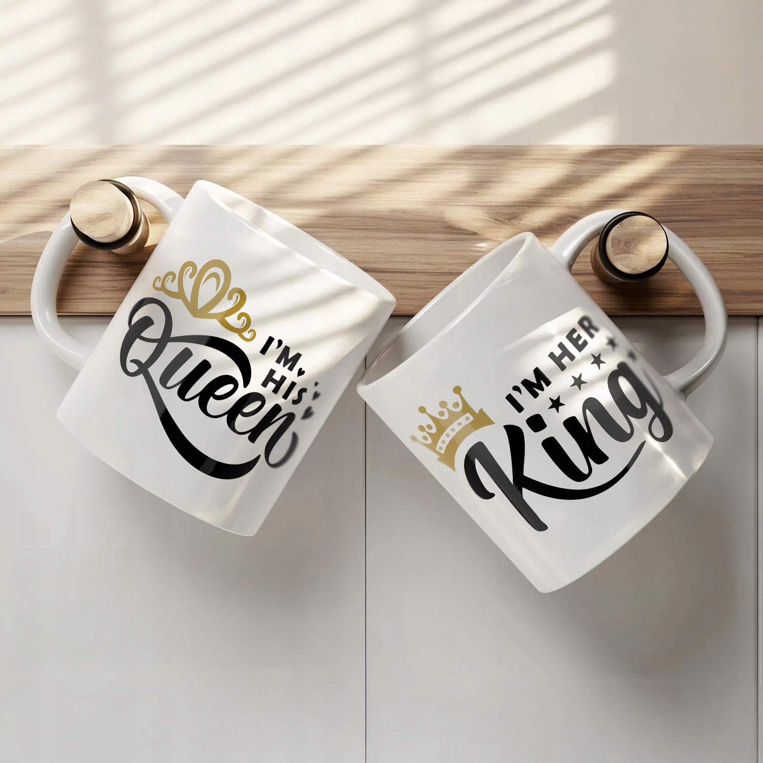 Zestaw kubków na Walentynki Queen & King Prezent Dla Pary Zakochanych