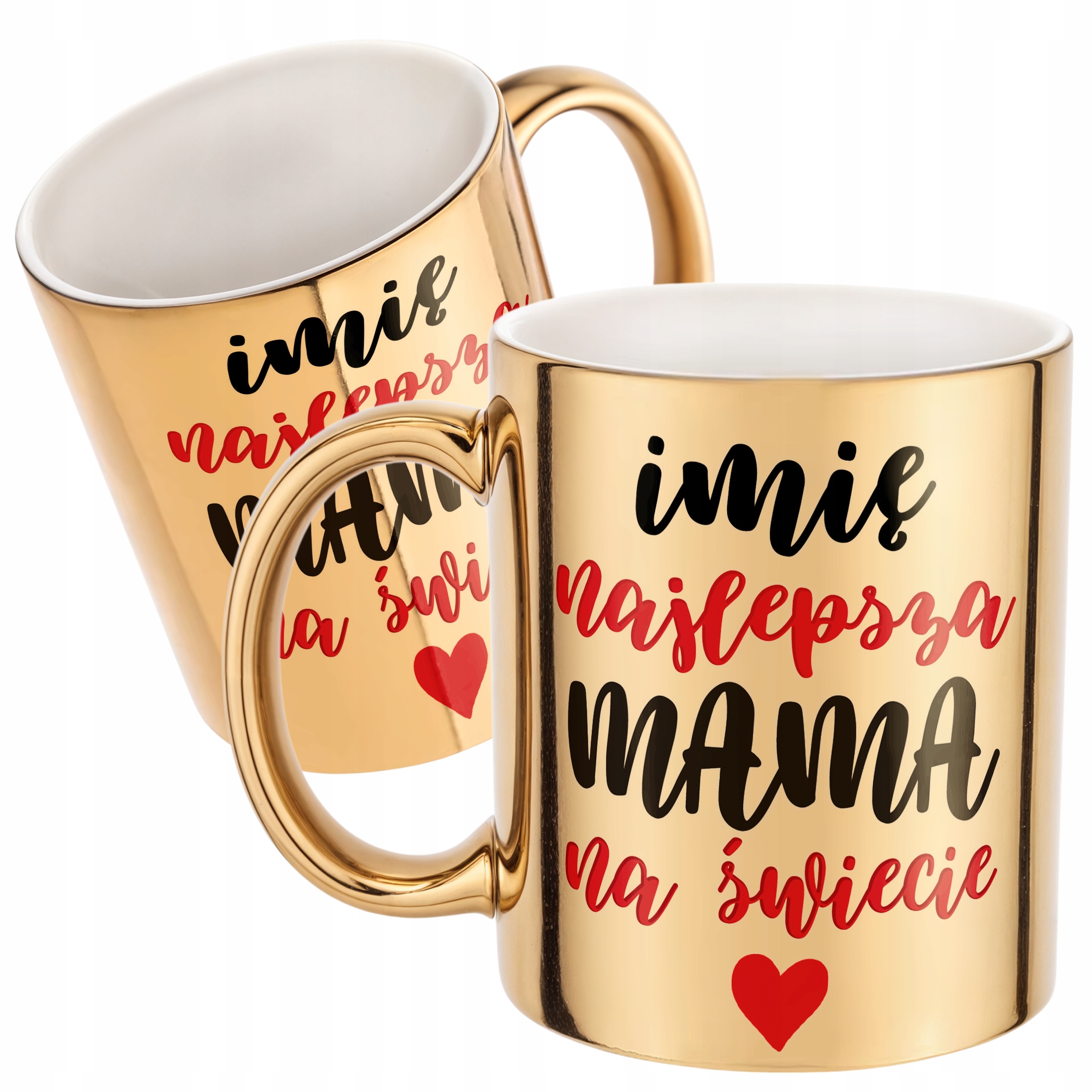 Złoty Kubek ceramiczny Personalizowany Dzień Matki Dla Mamy Prezent