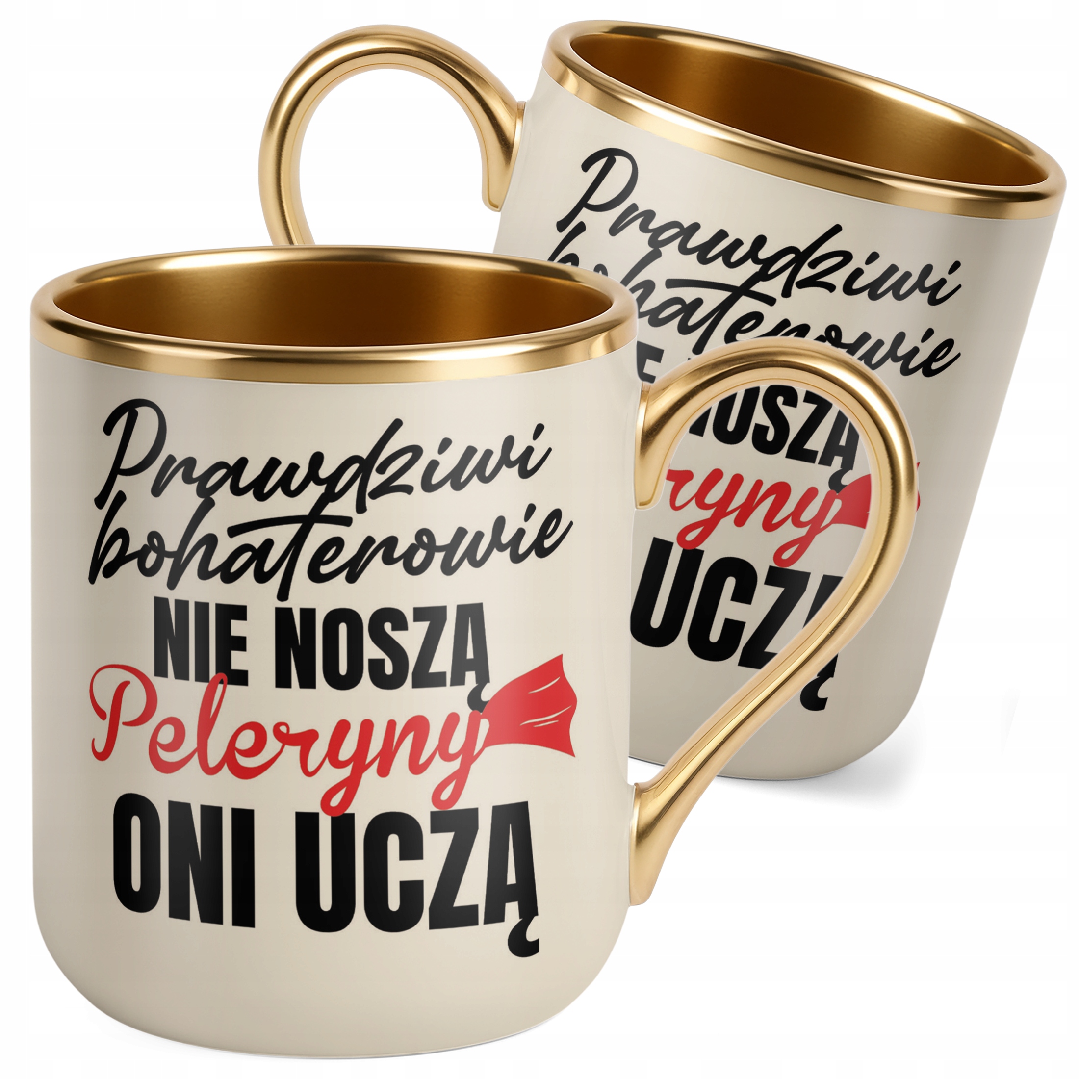 Kubek Premium Złoty Ecru Dzień Nauczyciela Dla Nauczyciela Prezent