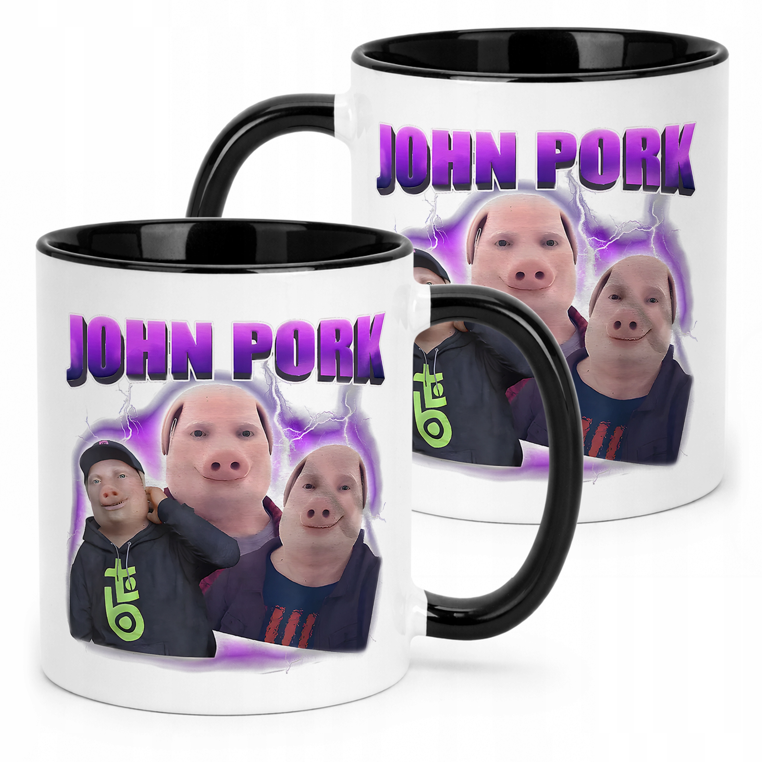 Kubek Czarny John Pork viral tiktok brainrot mem