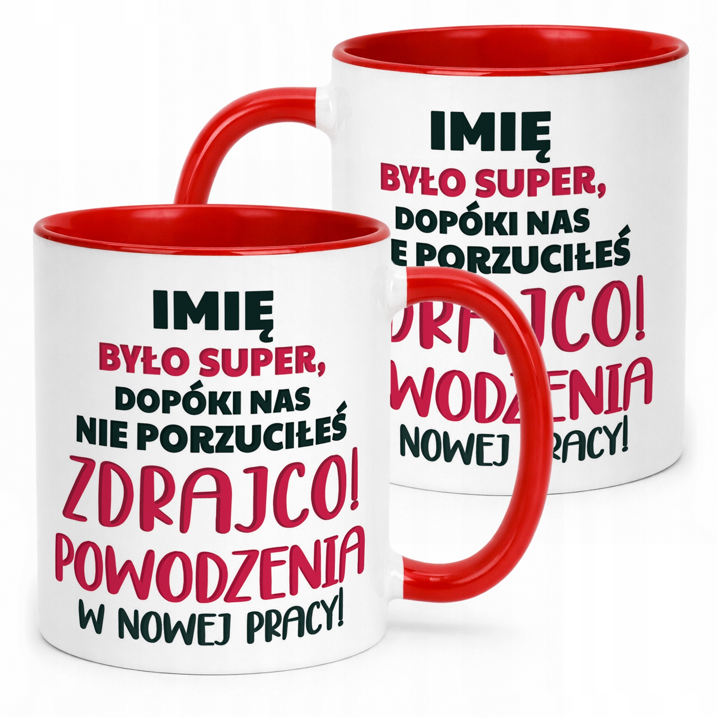 Kubek Czerwony Personalizowany Pożeganie Odejście z Pracy Dla Kolegi