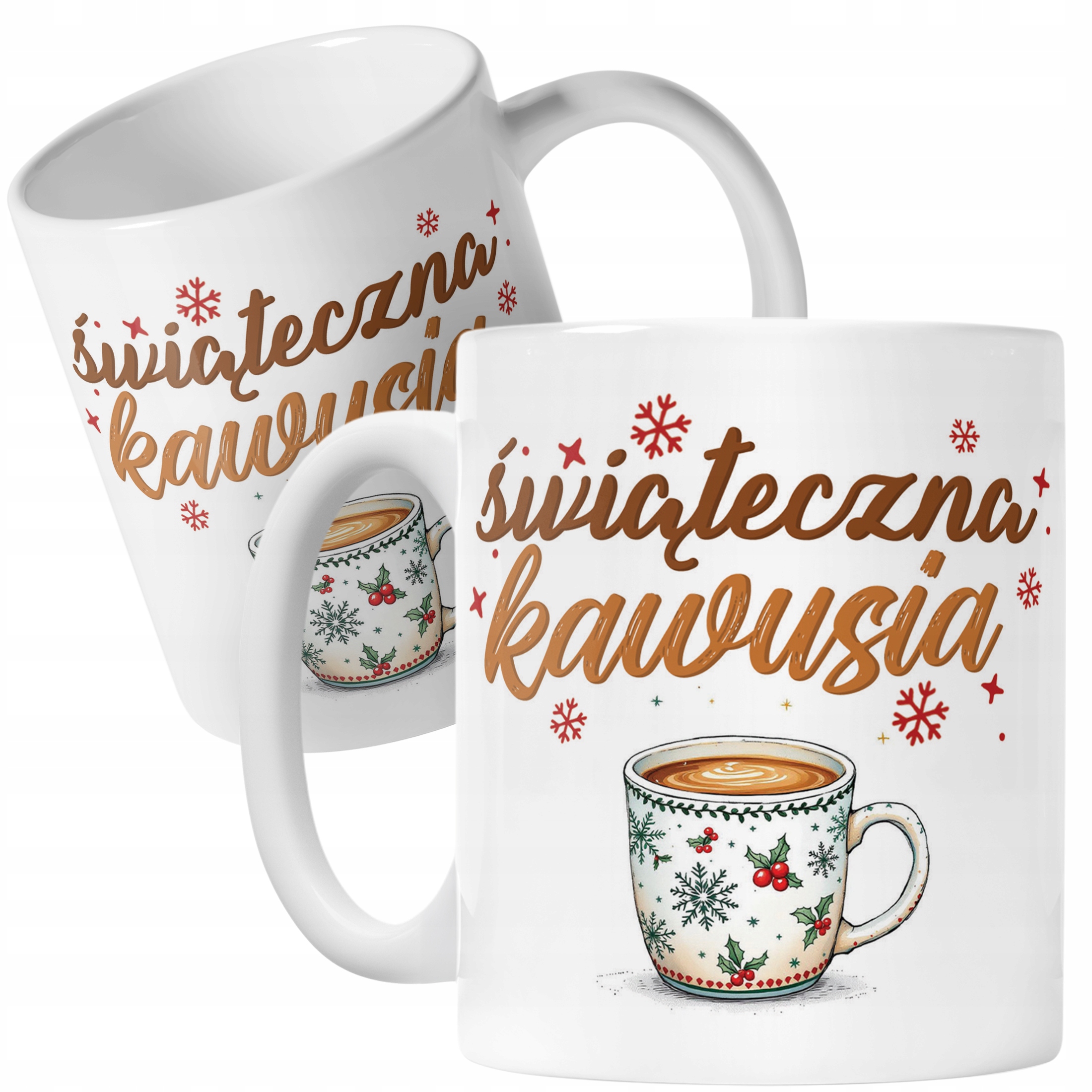Kubek Ceramiczny Świąteczny Świąteczna Kawusia Boże Narodzenie Prezent