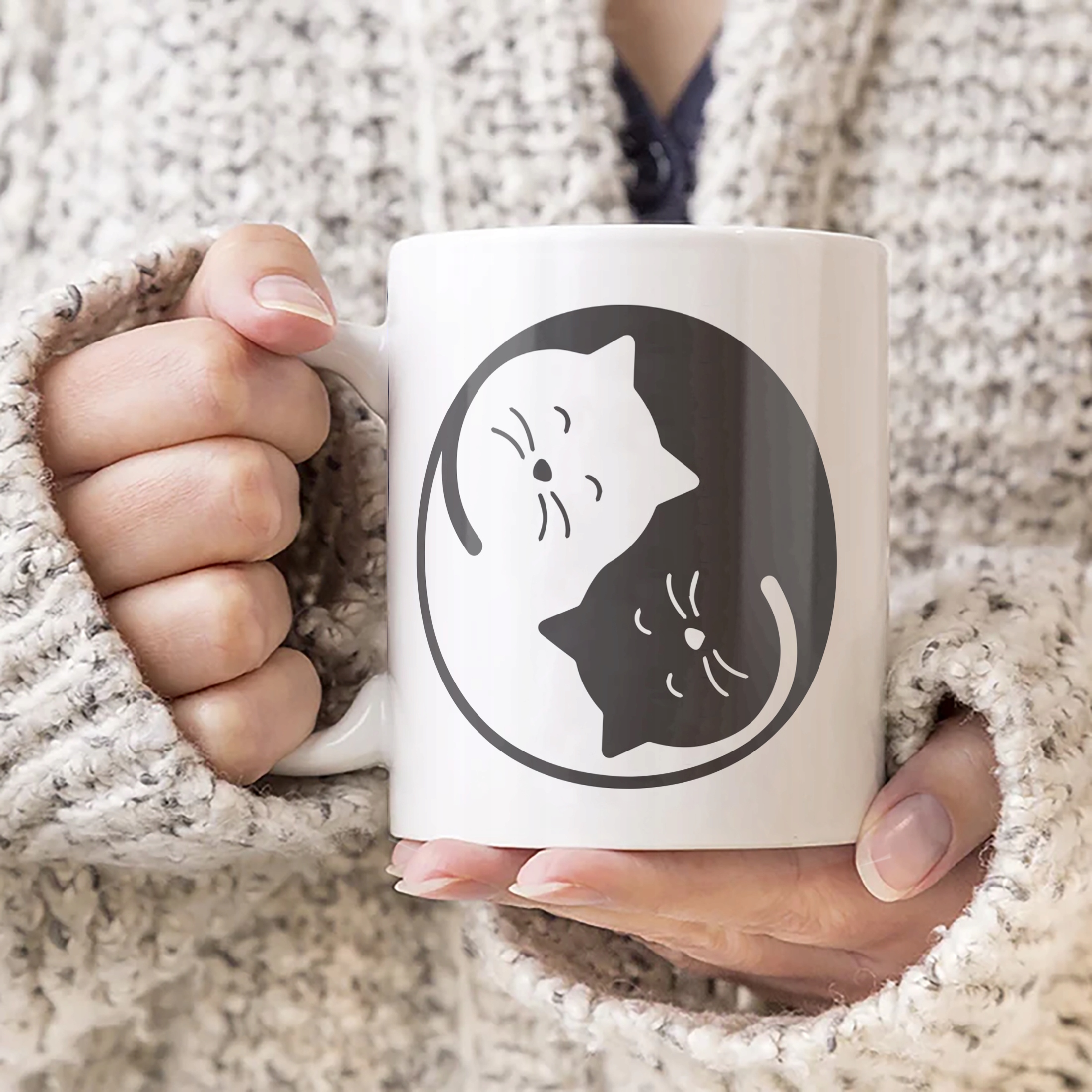 Kubek ceramiczny Koty Yin Yang Dla Kociary Prezent Upominek