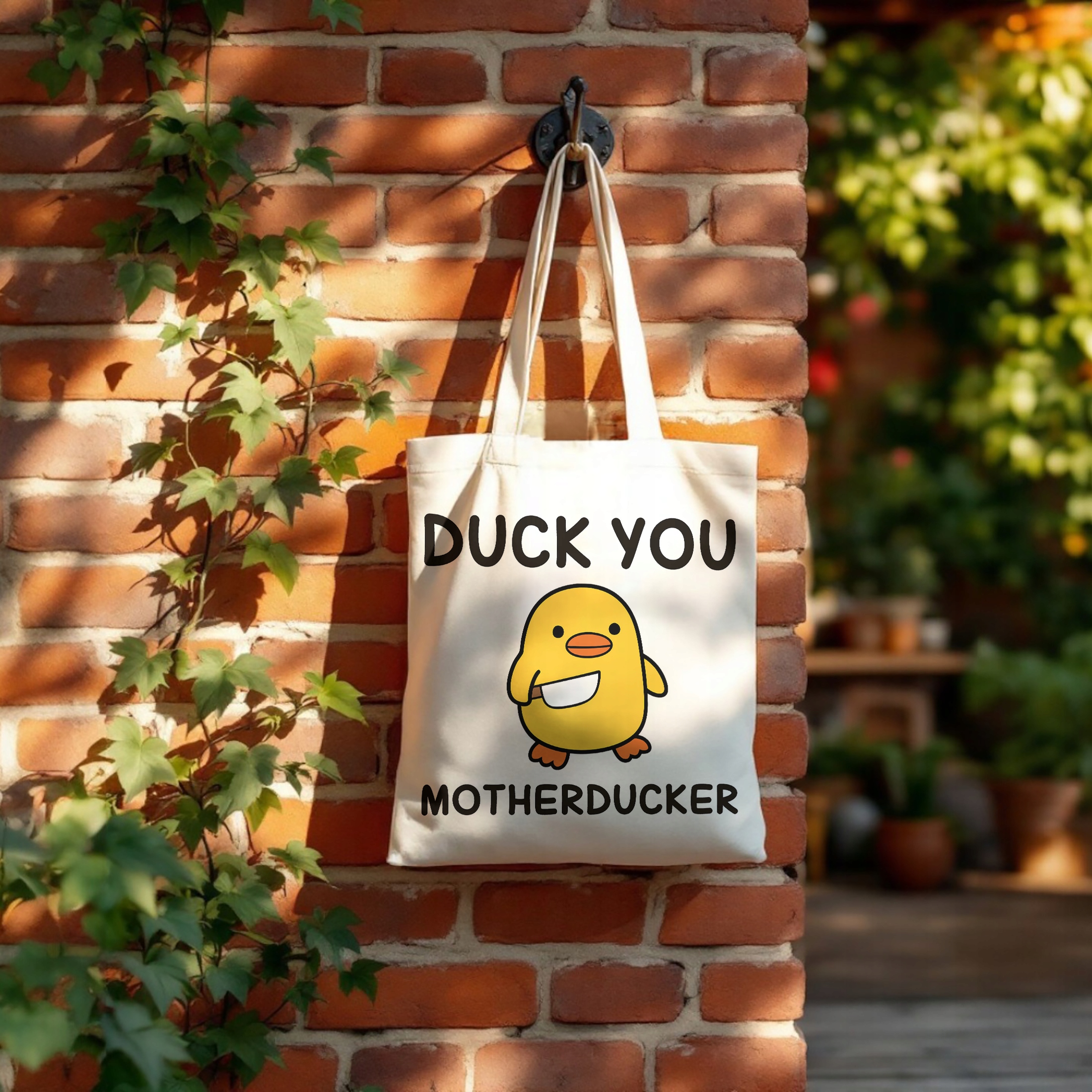 Torba bawełniana na zakupy Duck You Zabawny Prezent