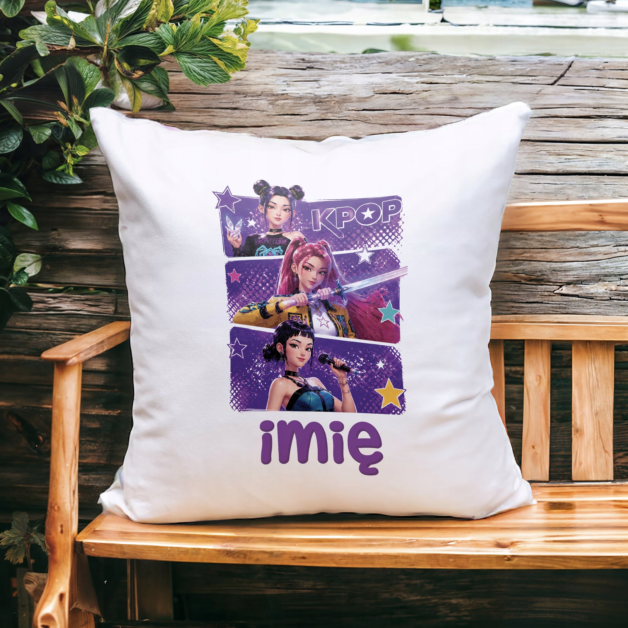 Zestaw Personalizowany Kubek Czarny Poduszka Łowczynie Kpop Prezent