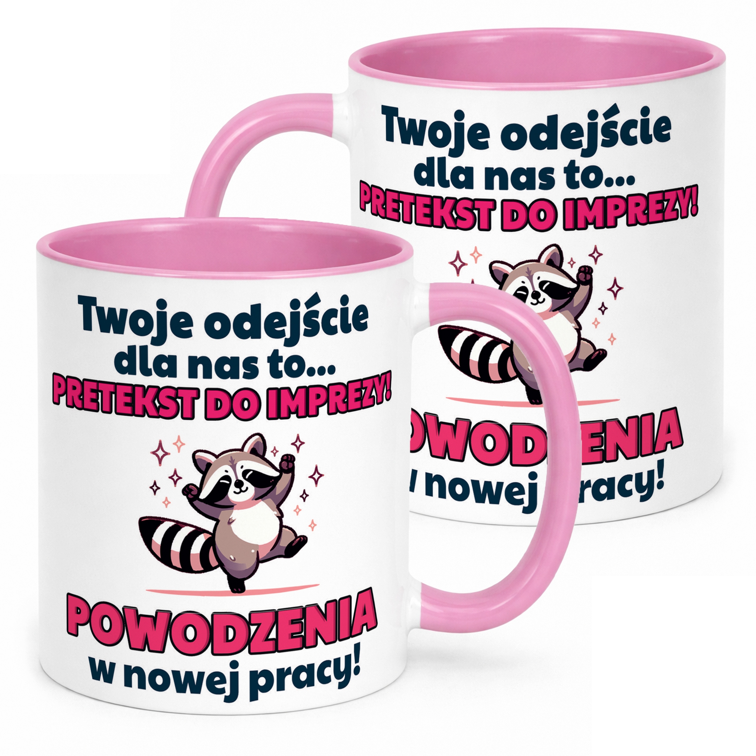 Kubek Różowy Pożeganie Odejście z Pracy Dla Kolegi Koleżanki Prezent