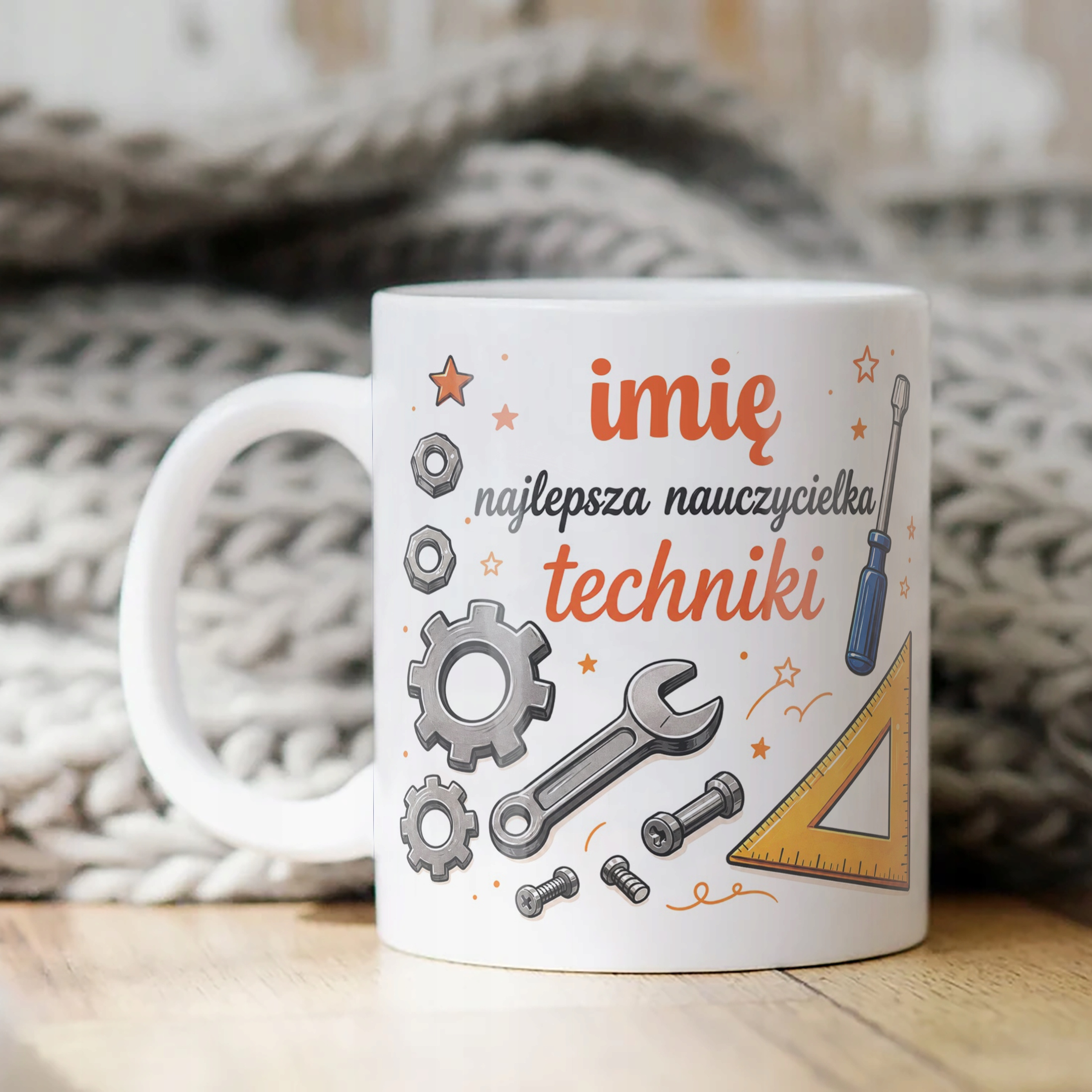 Kubek z Imieniem Dzień Nauczyciela Zakończenie Roku Technika Prezent