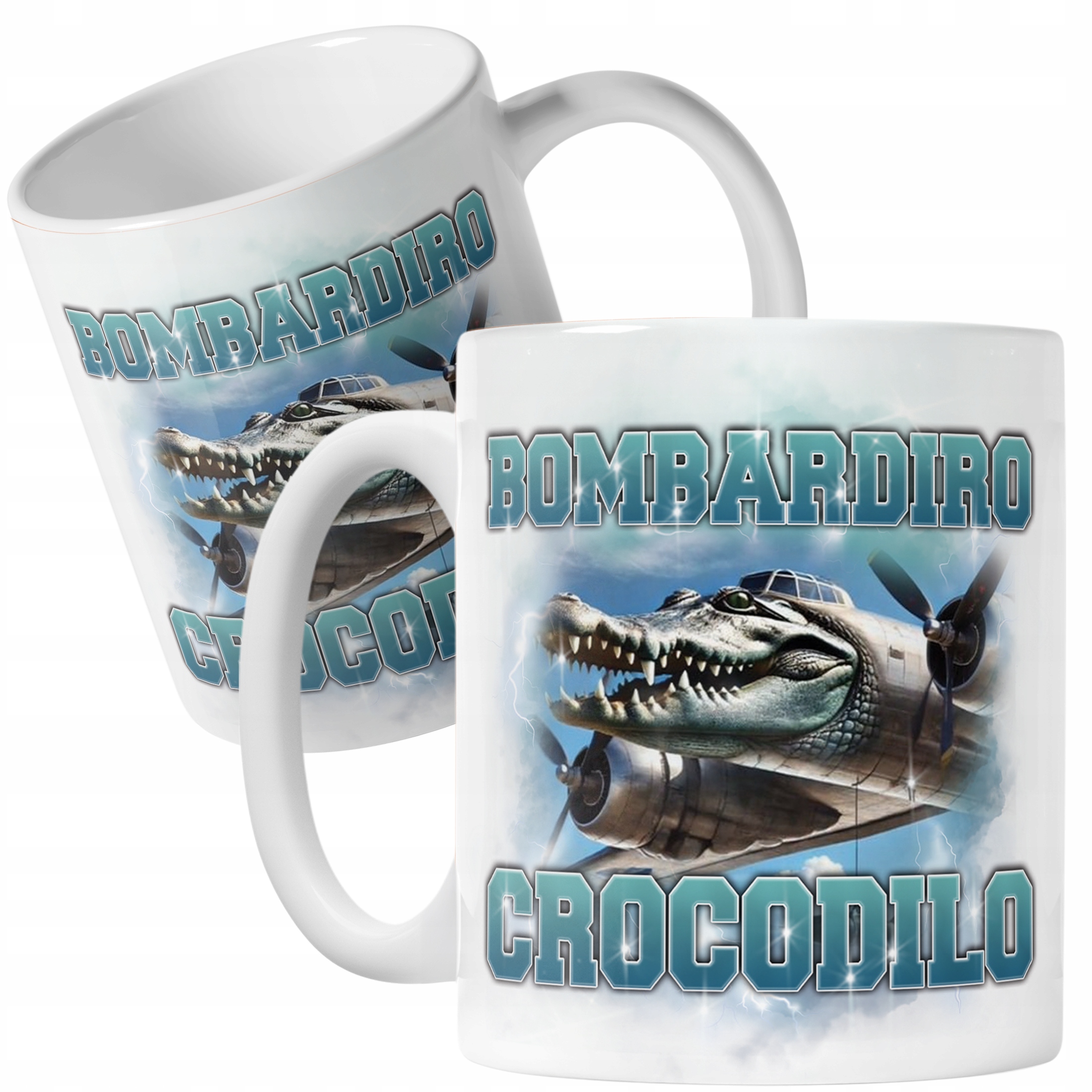 Kubek ceramiczny BRAINROT Bombardiro Crocodilo Memy Zabawny TikTok Viral