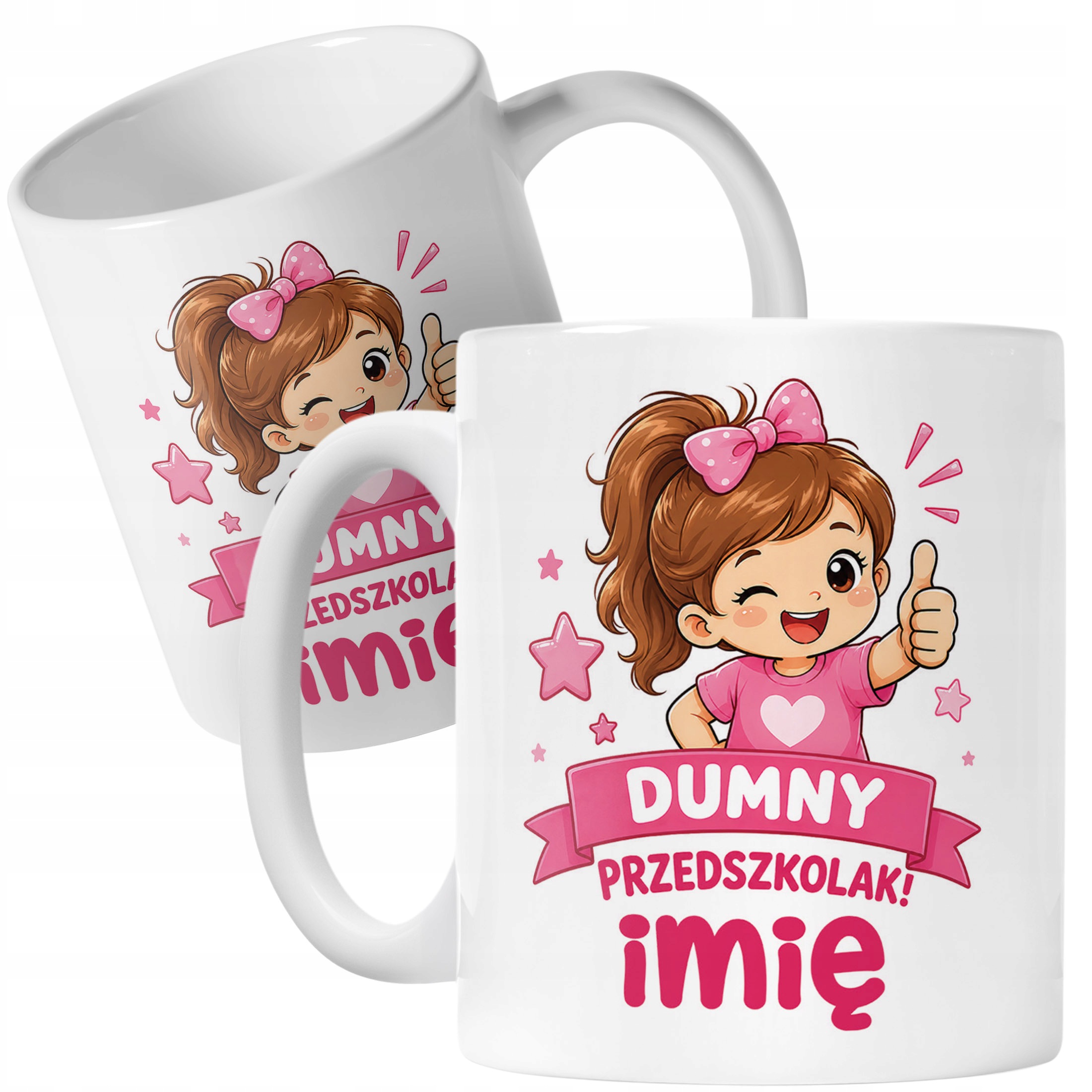 Biały Kubek z nadrukiem personalizowany Przedszkolak Szkoła Dla Dzieci