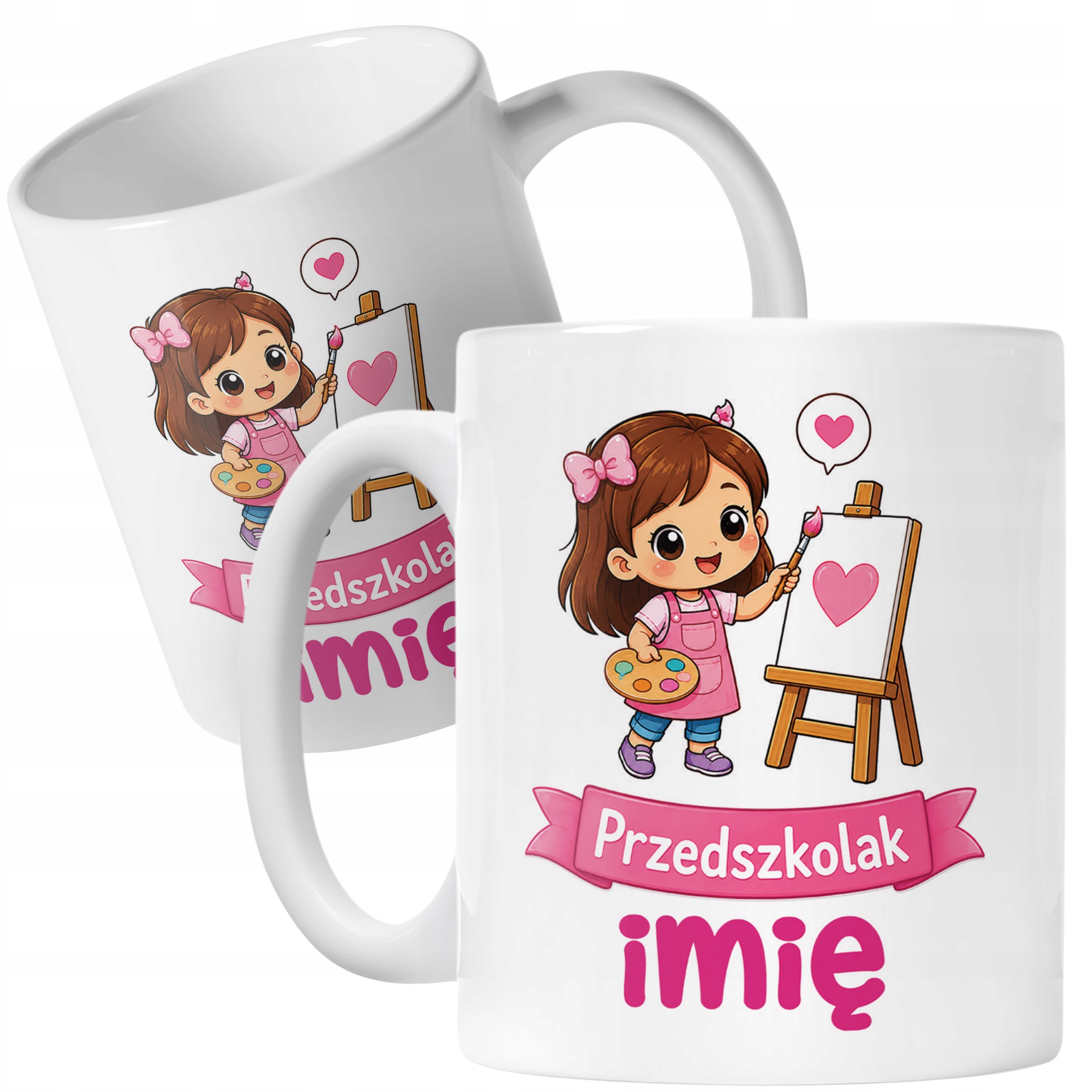 Biały Kubek z nadrukiem personalizowany Przedszkolak Szkoła Dla Dzieci