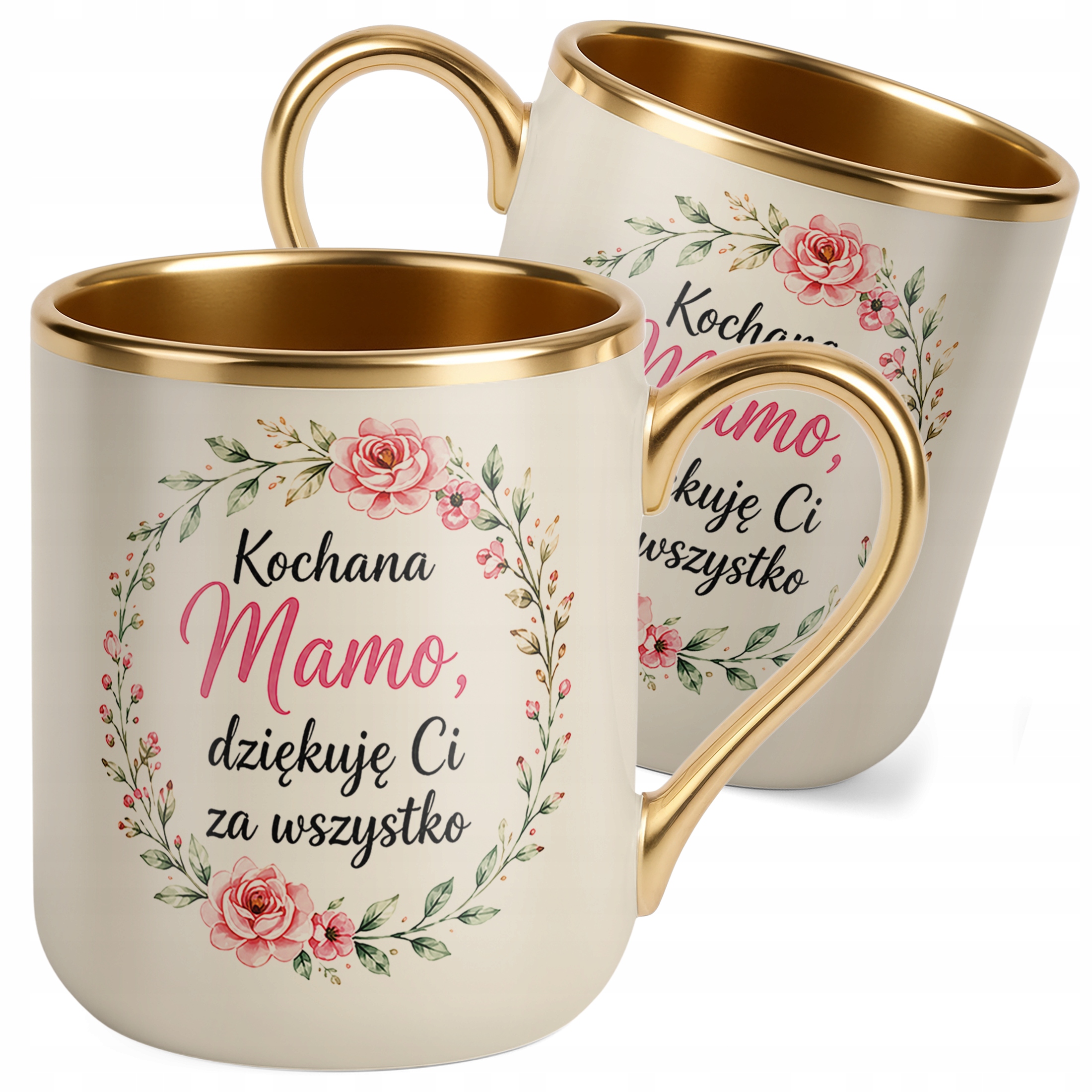 Kubek premium złoty ecru prezent dla mamy na Dzień Matki wyjątkowy prezent