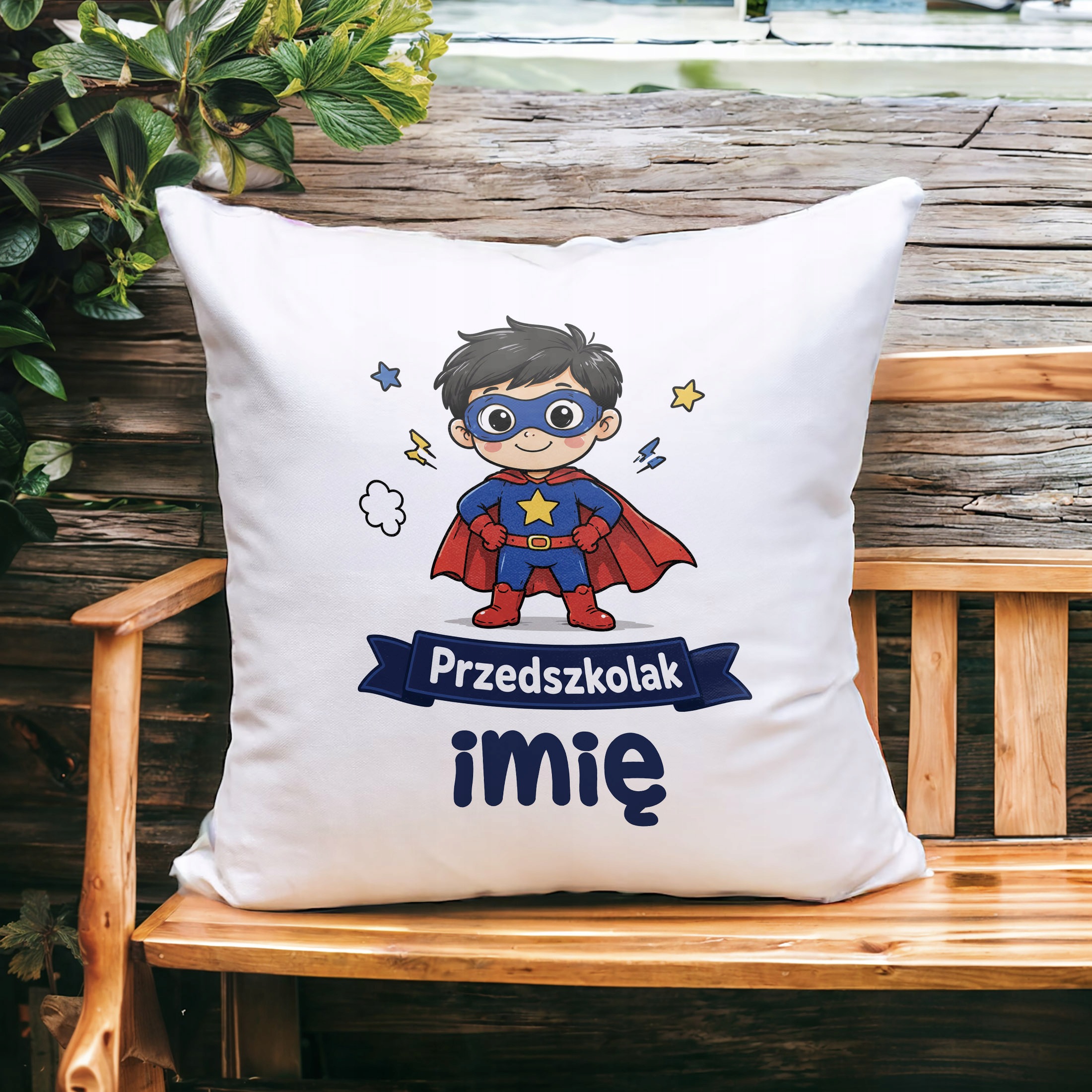 Zestaw Personalizowany Kubek Różowy Poduszka Przedszkolak