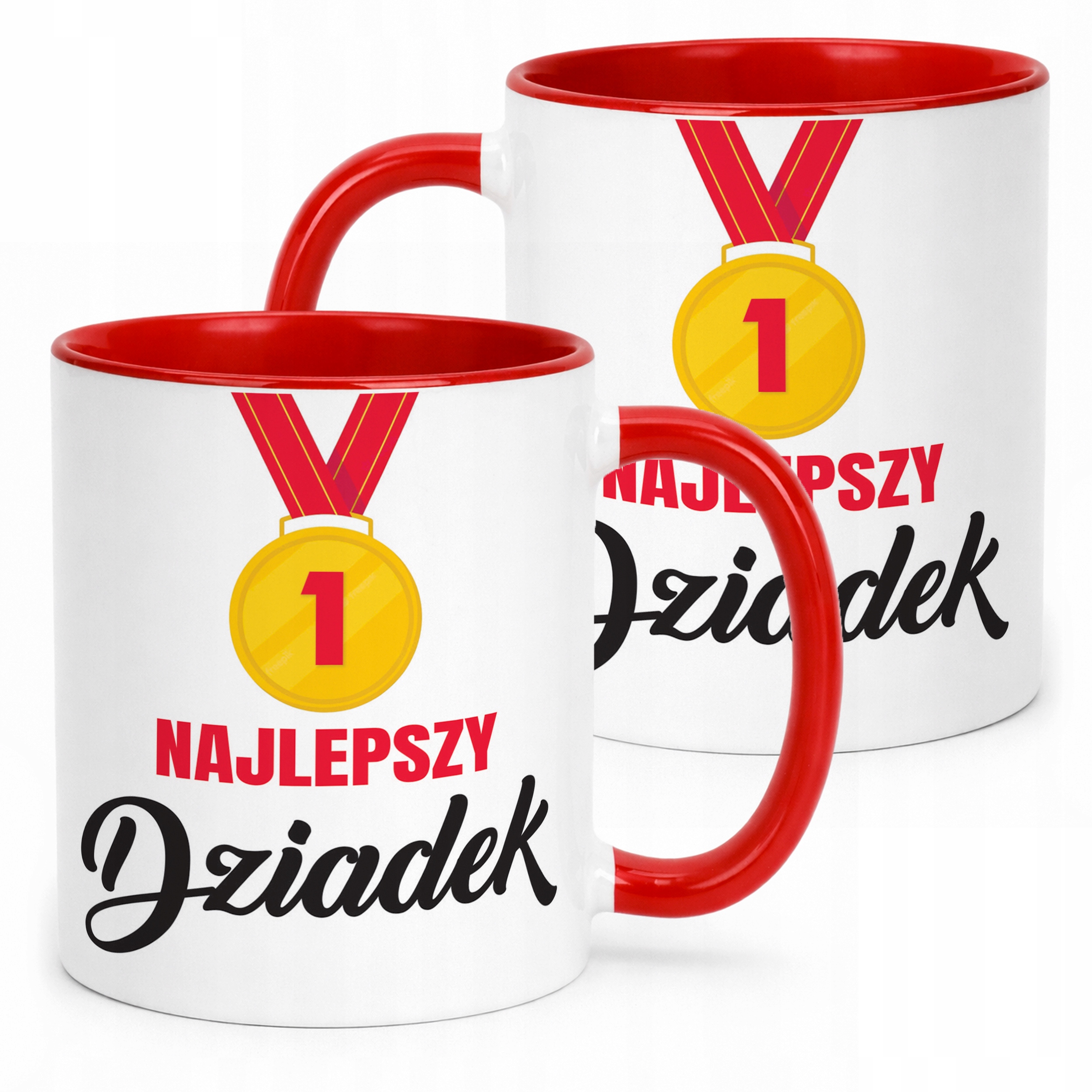 Kubek Czerwony Dzień Dziadka Najlepszy Dziadek Prezent Upominek