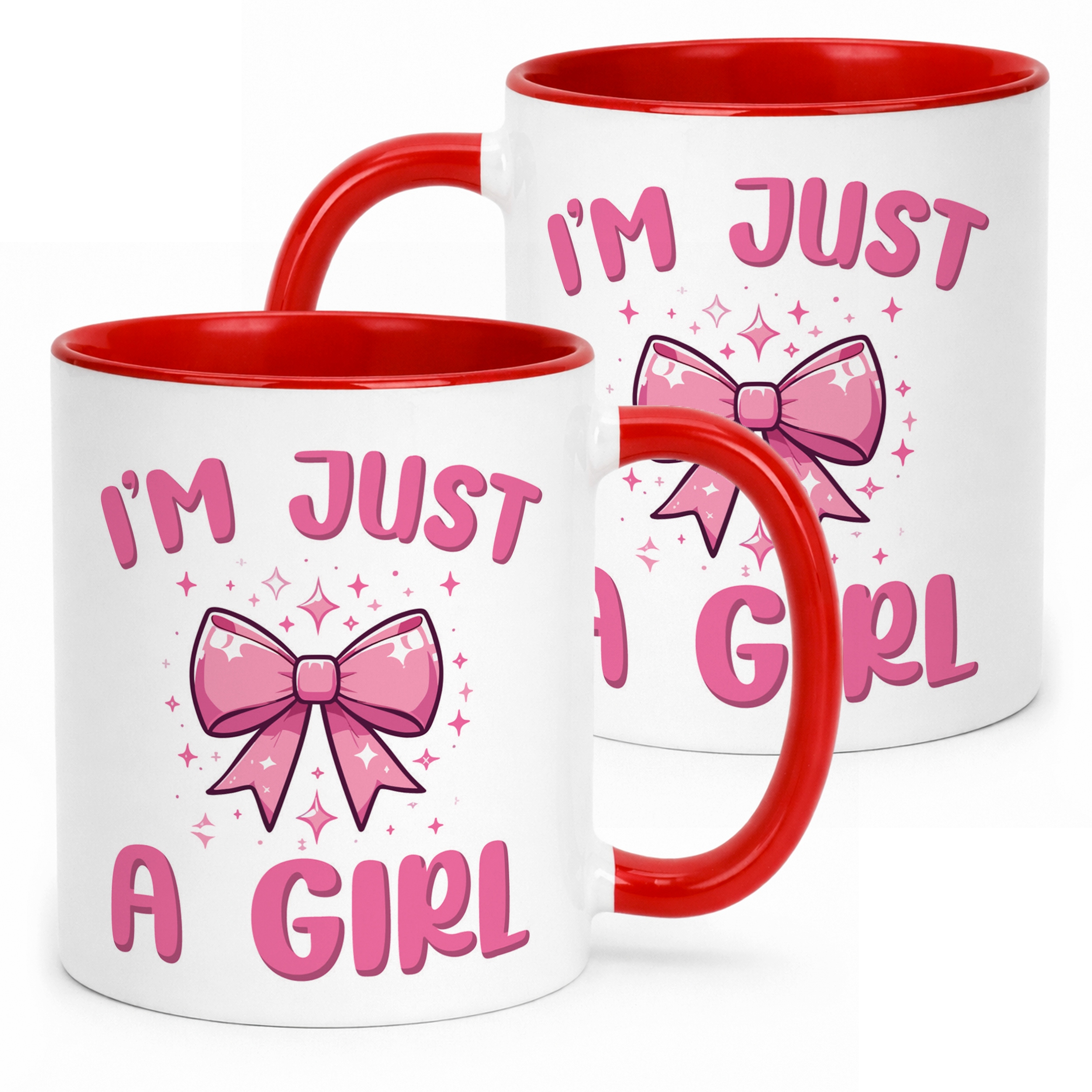 Kubek Czerwony I’M JUST A GIRL Śmieszny Zabawny Prezent