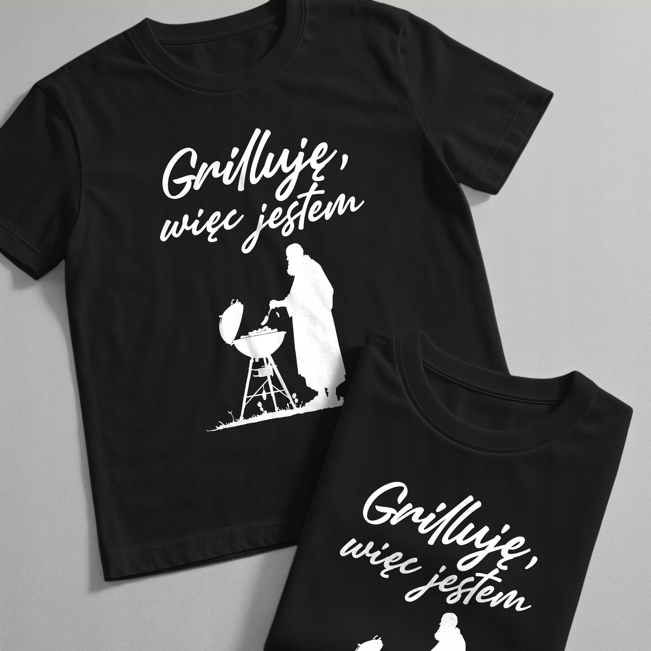 Koszulka czarna męska Grilluję Więc Jestem Zabawny Prezent r. 3XL